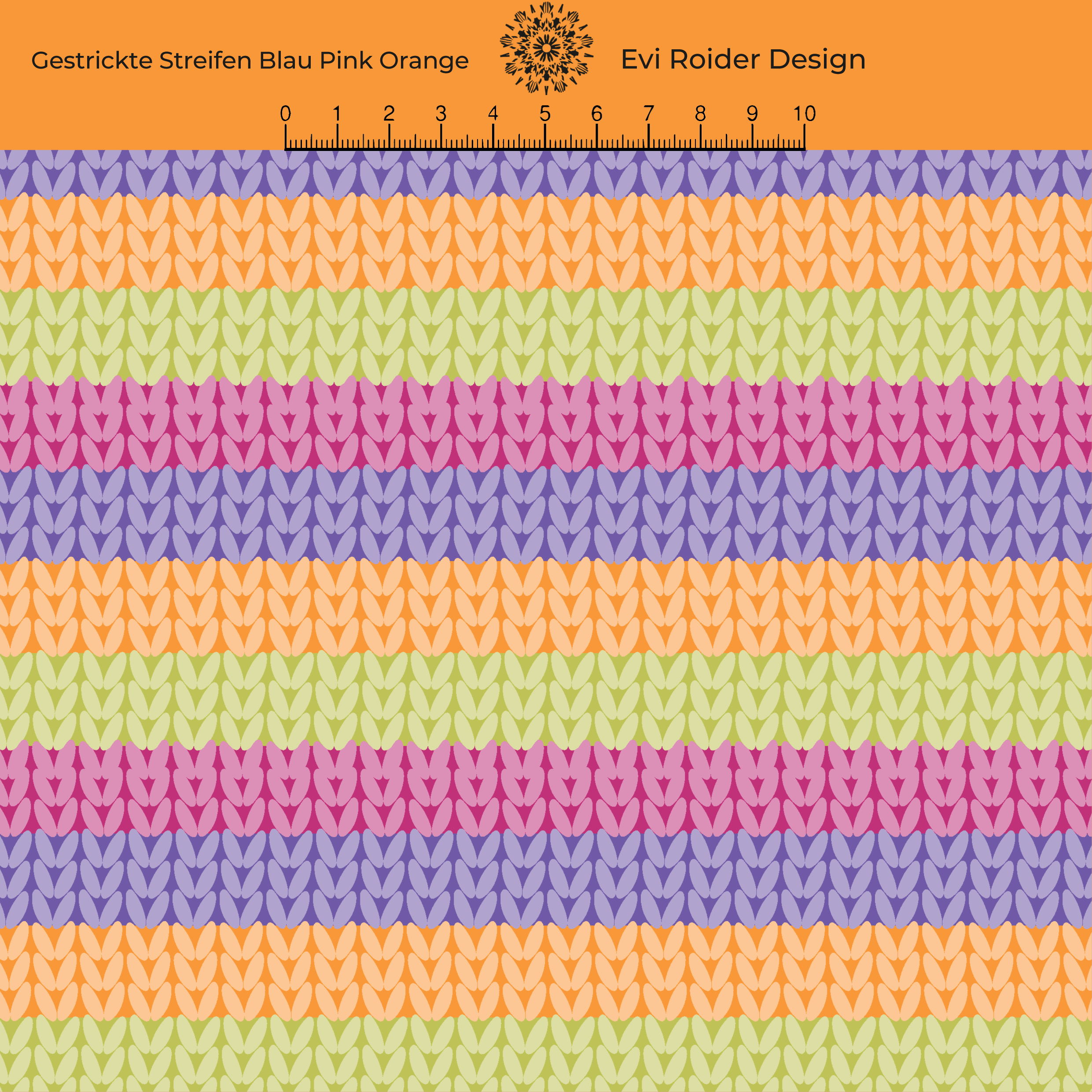 Bio Fabric - Knitted Stripes Blue colorful