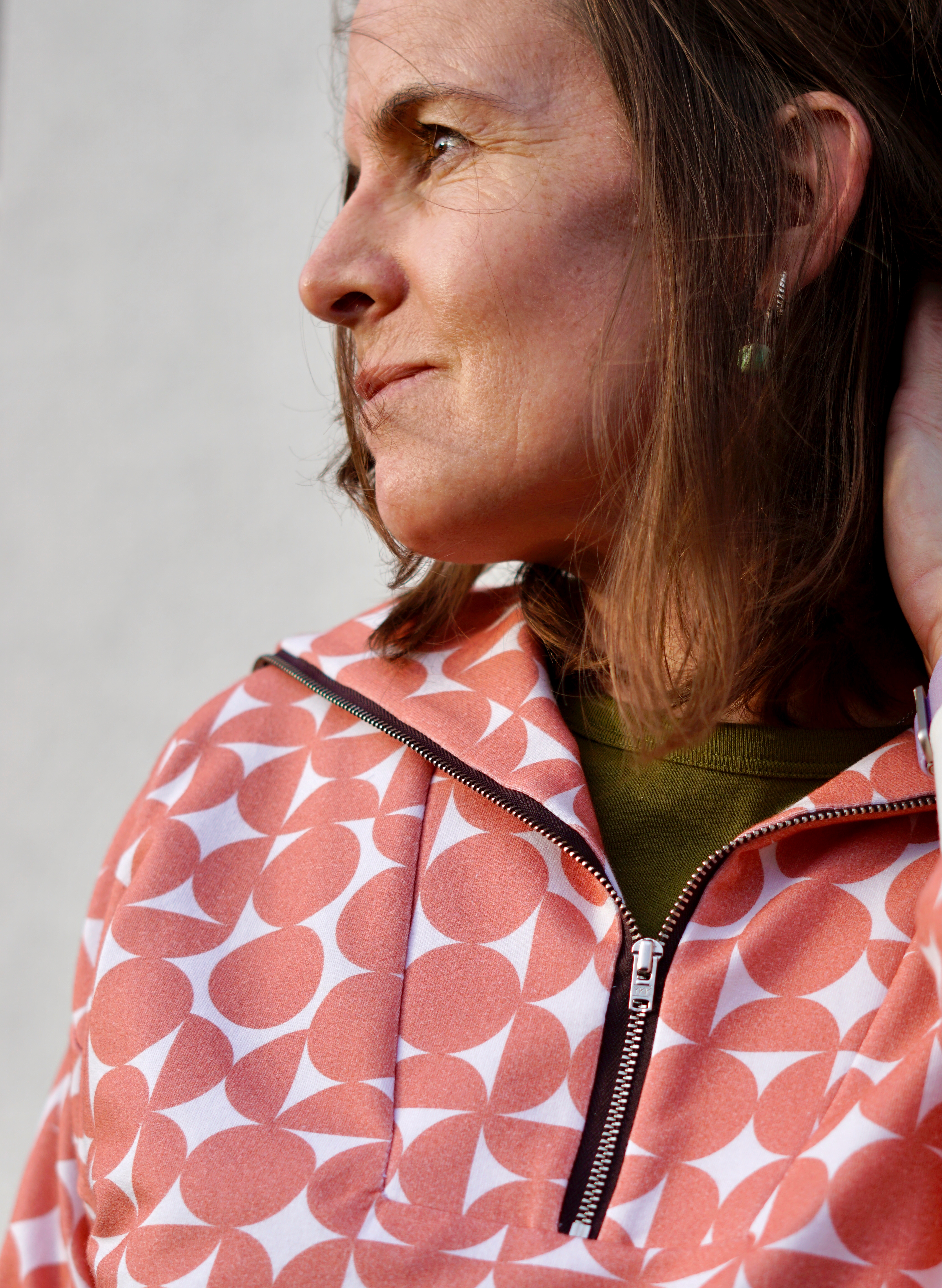 Bio Stoff - Retroscholle Punkte orange