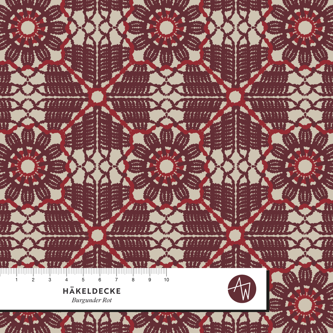 Bio Stoff - Häkeldecke burgunder 