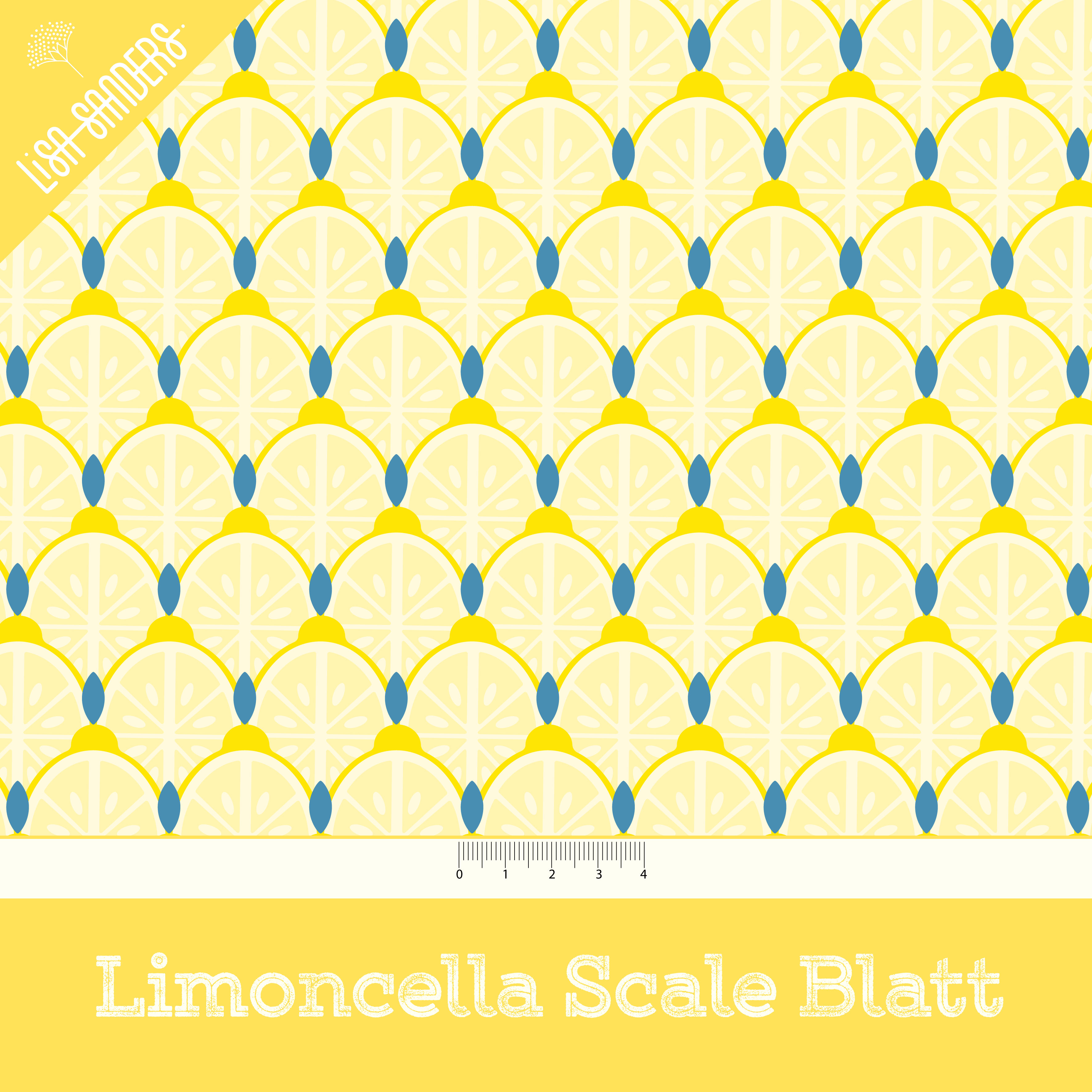 Bio Stoff  - Limoncella Scale Blatt - LisaSanders, gelb, Obst, Essen