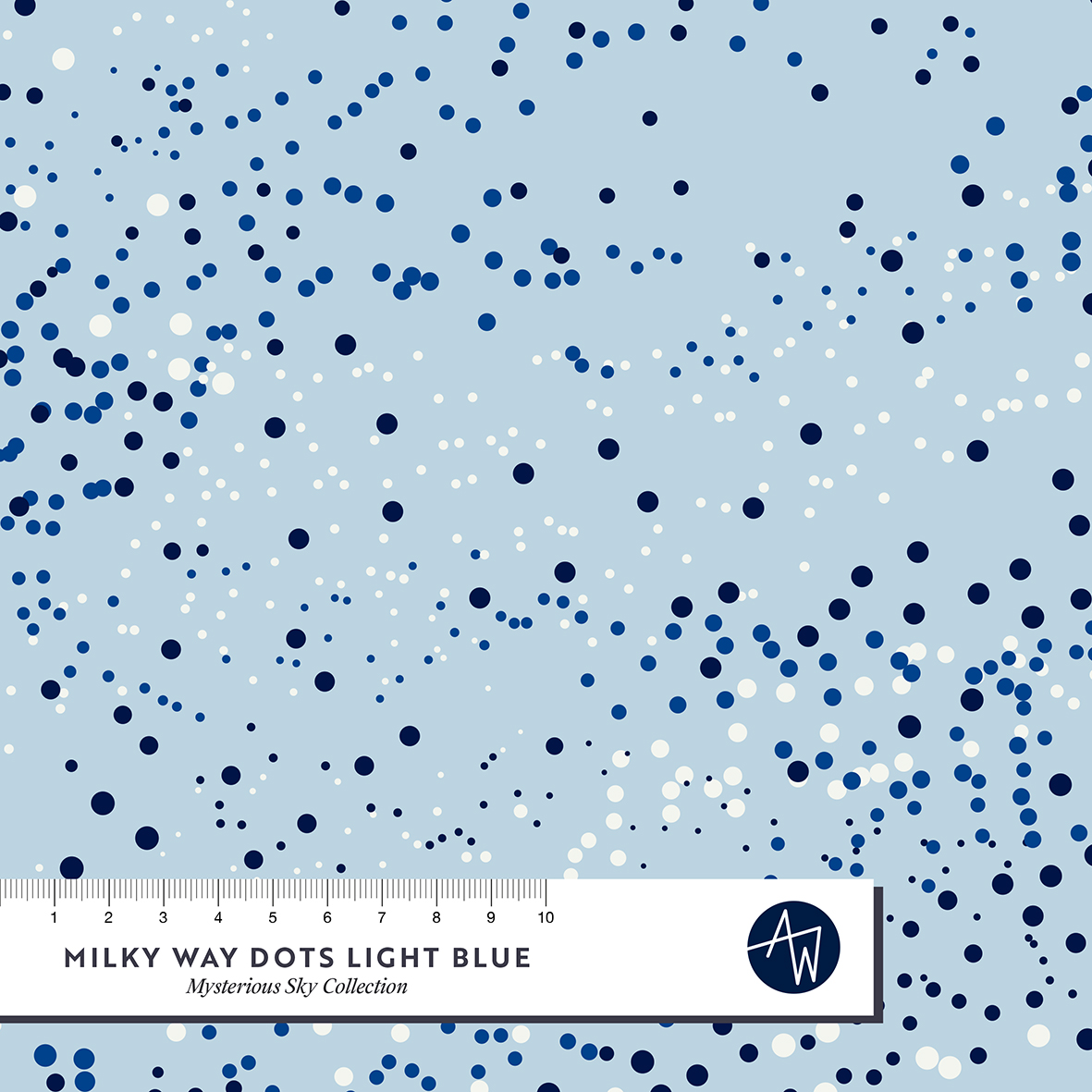 Bio Webware Stoff - Milky Way Dots Light Blue - AlexandraWeise, blau, Punkte, 100% Bio-Baumwolle Bio Webware Stoff - Milky Way Dots Light Blue - AlexandraWeise, blau, Punkte, 100% Bio-Baumwolle
