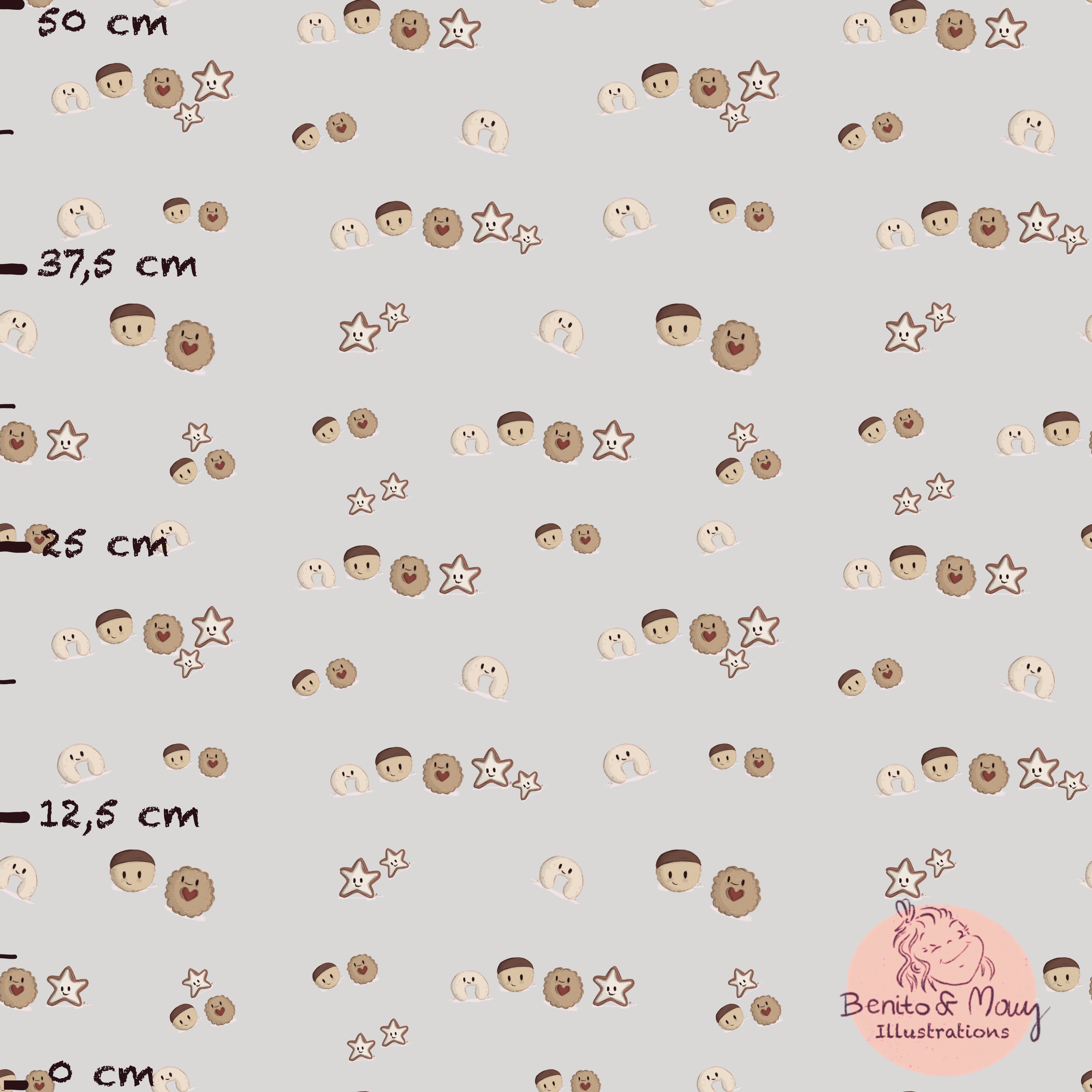 Bio Webware Stoff - Yeah Cookies Loose Grau Klein - BenitoUndMausIllustrations, Weihnachten, grau, 100% Bio-Baumwolle Bio Webware Stoff - Yeah Cookies Loose Grau Klein - BenitoUndMausIllustrations, Weihnachten, grau, 100% Bio-Baumwolle