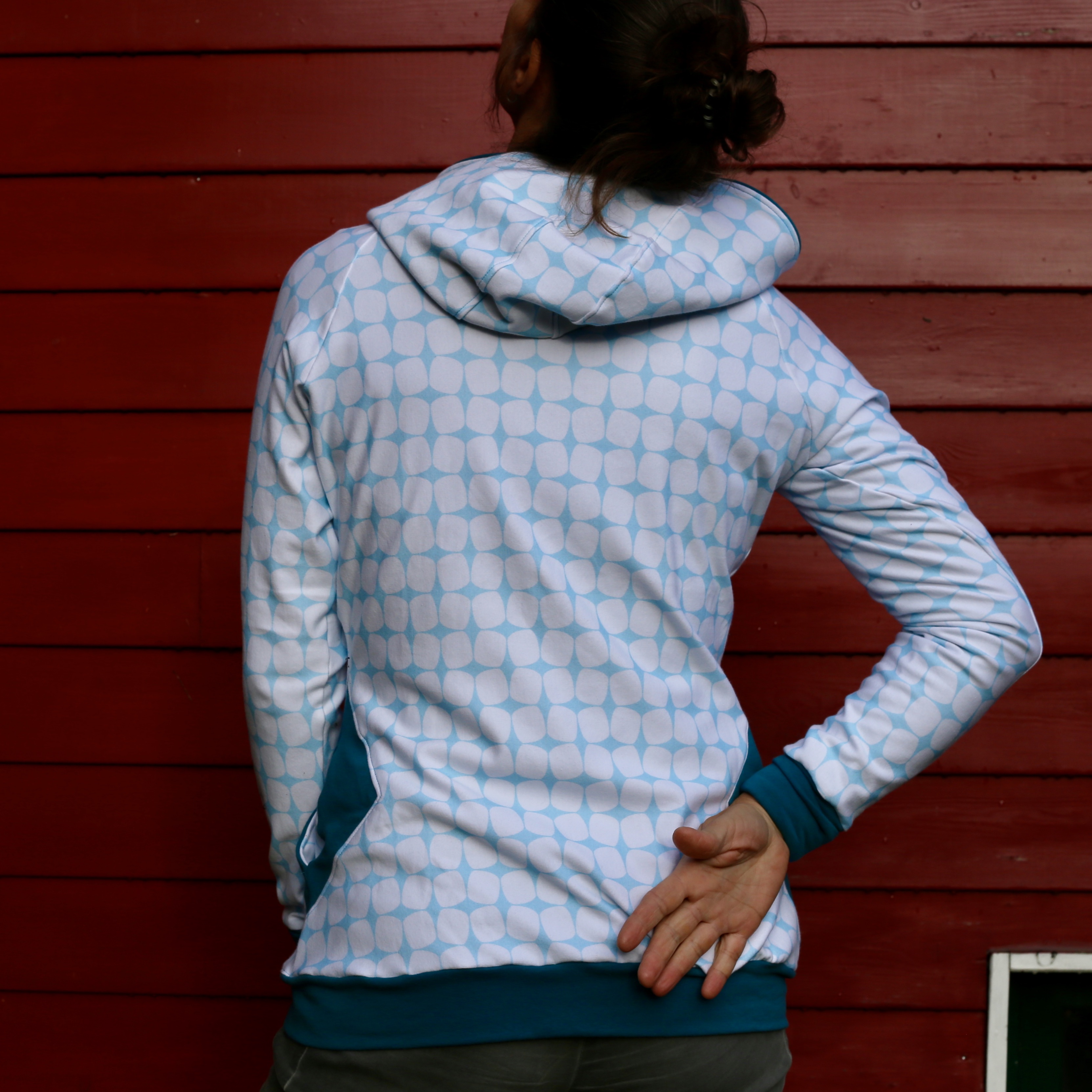 Organic fabric - Ice Cube light blue