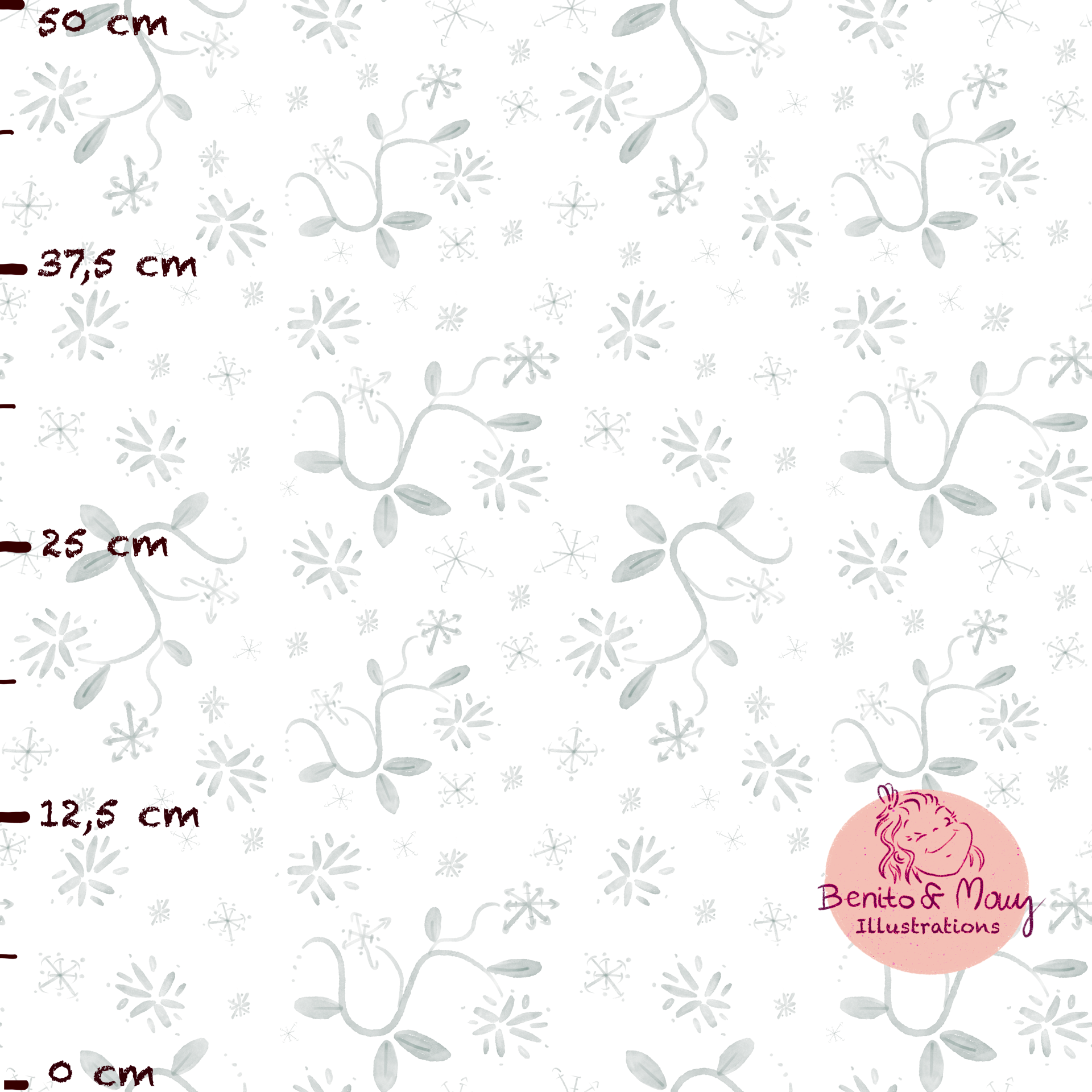 Bio Fabric - Ice Flower white, large