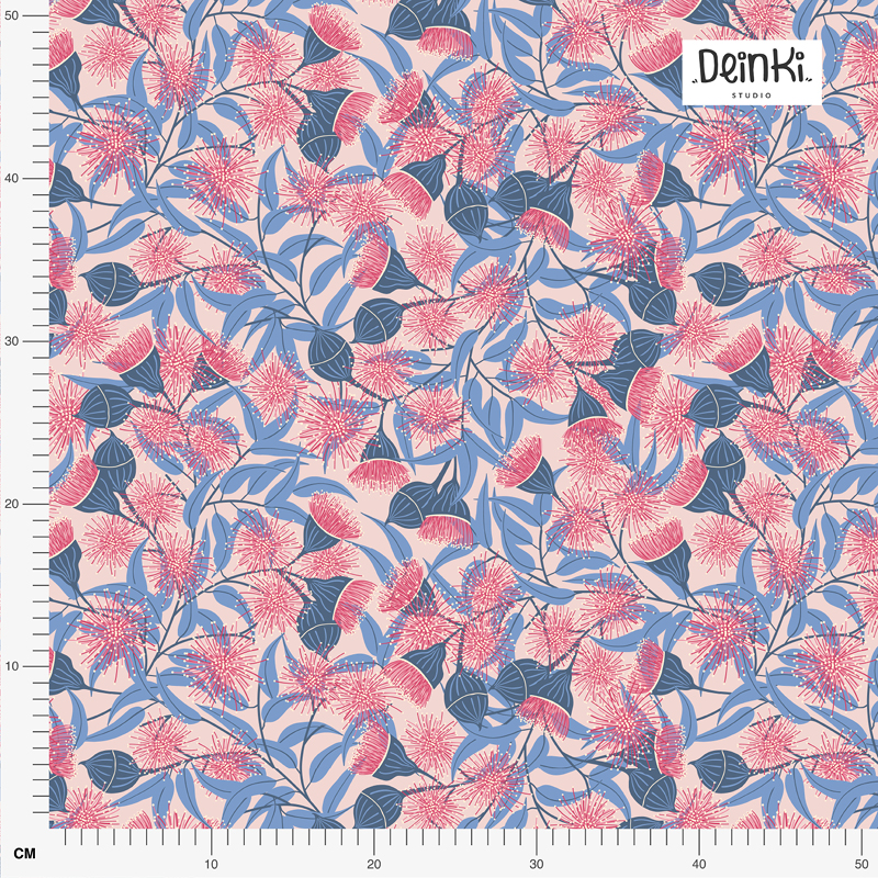 Bio-Stoff - Eukalyptusblumen rosa