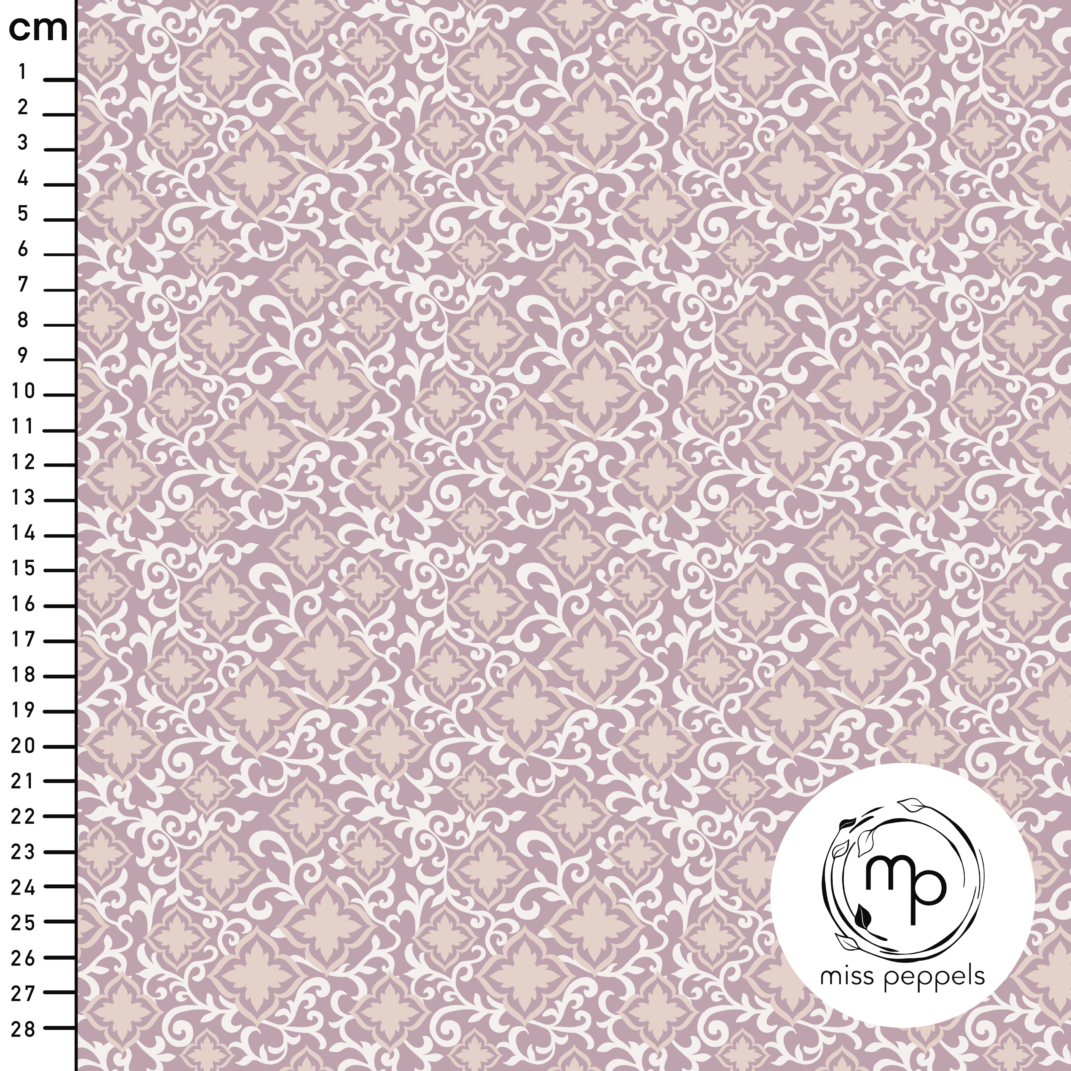 Bio Stoff - Verspielte Ranken malve