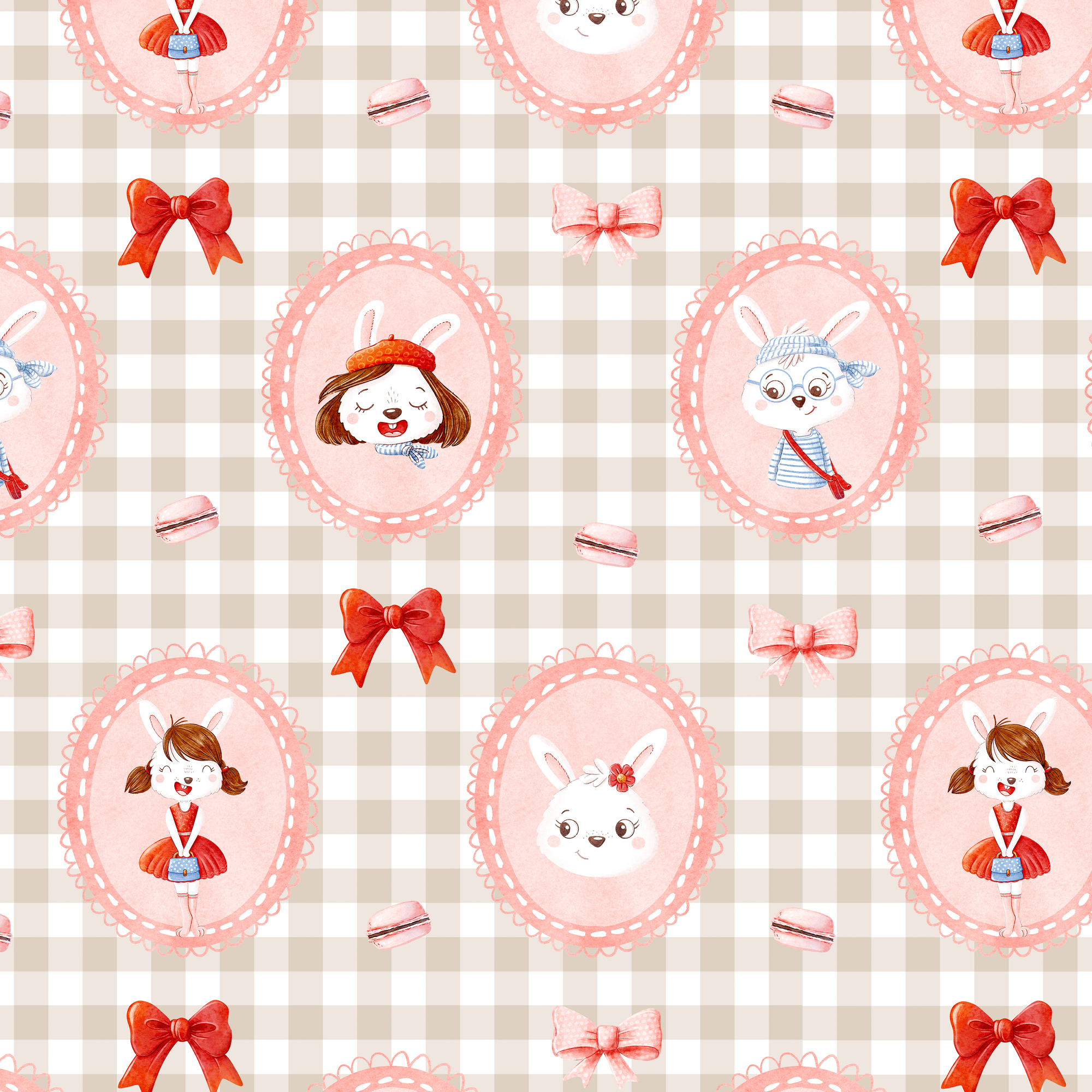 Organic Fabric  - Süße Abenteuer Vignette beige