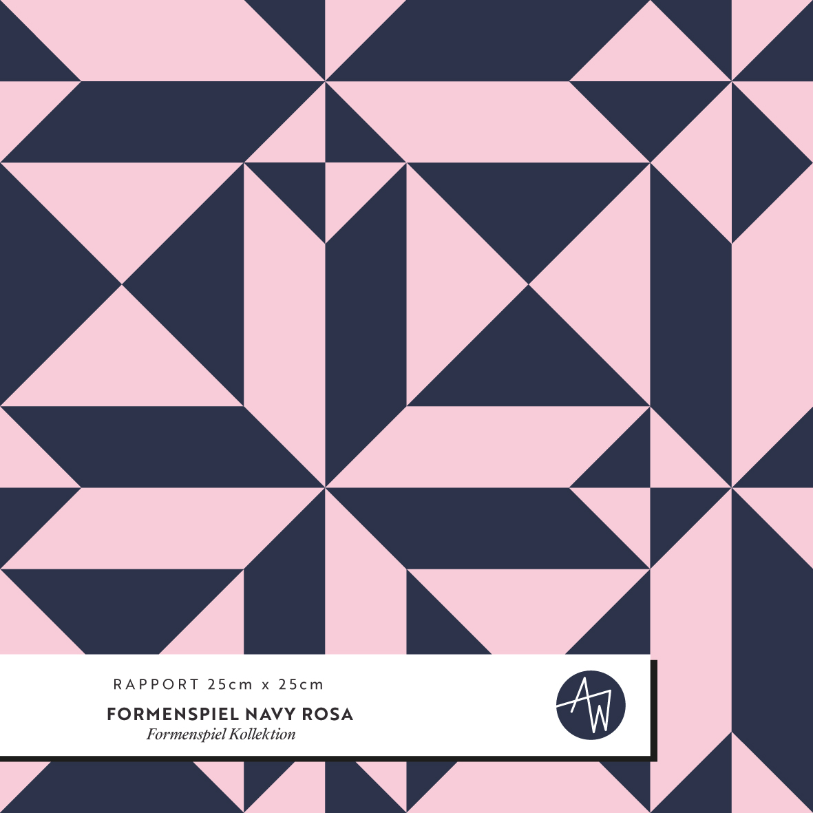 Bio Stoff - Formenspiel Navy Rosa von Alexandra Weise in rosa