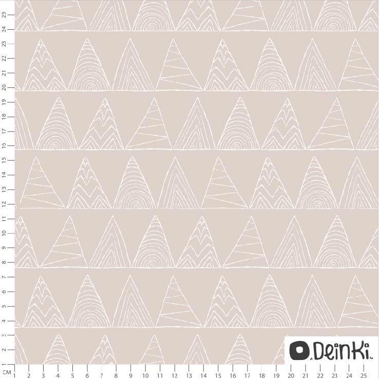 Bio Webware Stoff - Dreiecke Beige - Deinki, Geometrische Muster, Beige, 100% Bio-Baumwolle Bio Webware Stoff - Dreiecke Beige - Deinki, Geometrische Muster, Beige, 100% Bio-Baumwolle