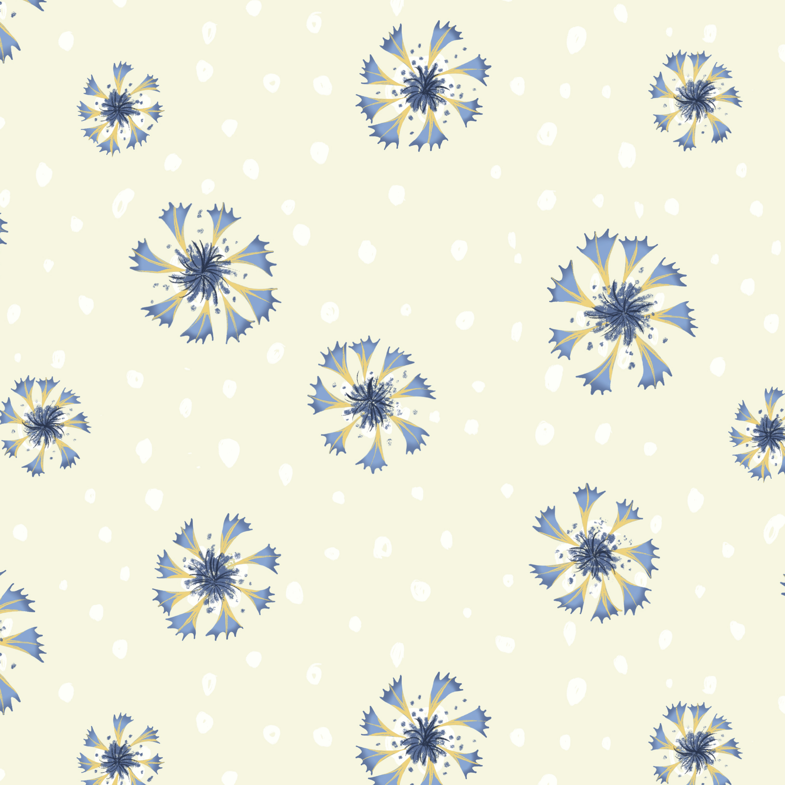 Organic fabric - Flockenblume Punkte natur