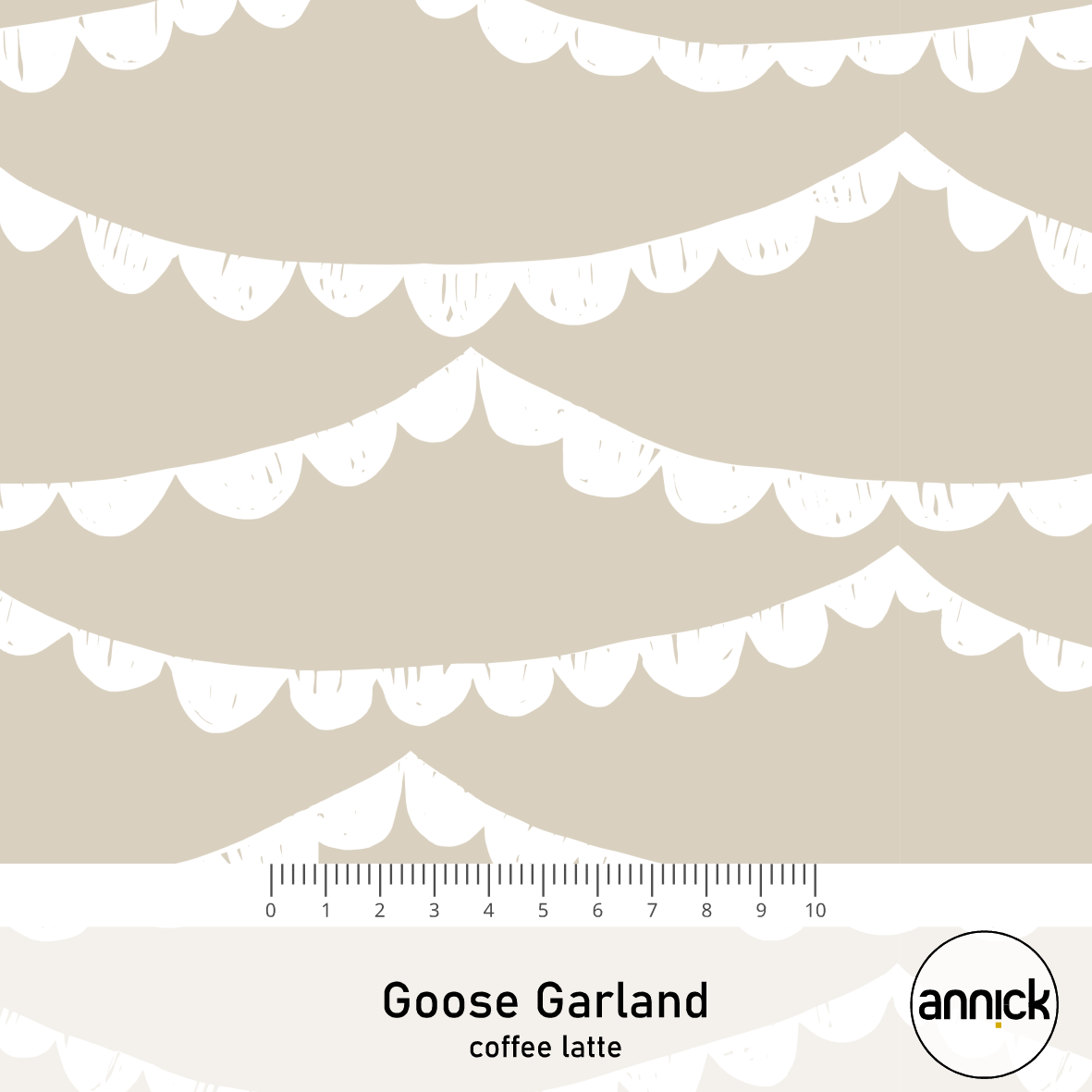 Bio Stoff - Goose Garland Caffee Latte von Annick in beige