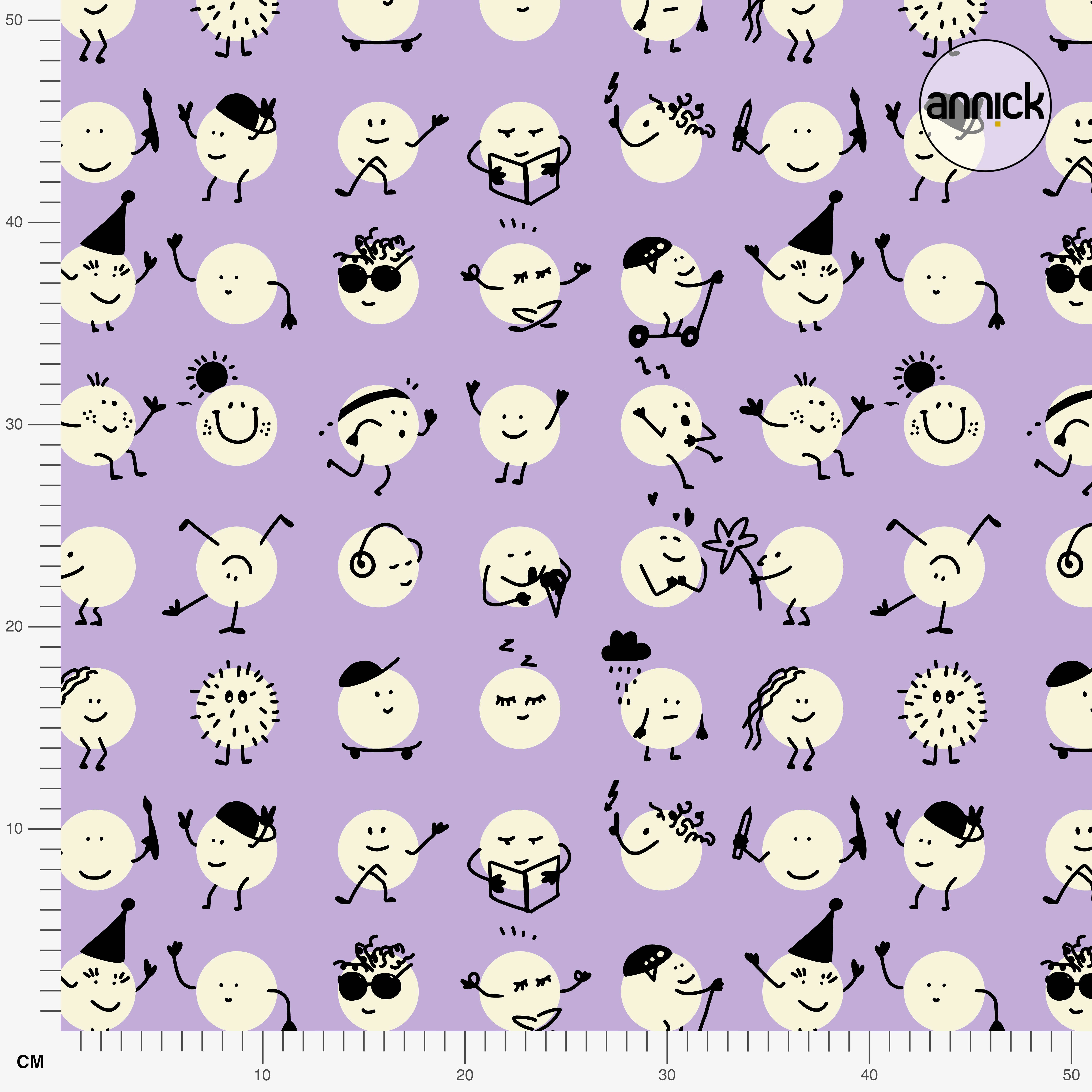 Organic fabric -  Kids Day Funny Dots lilac