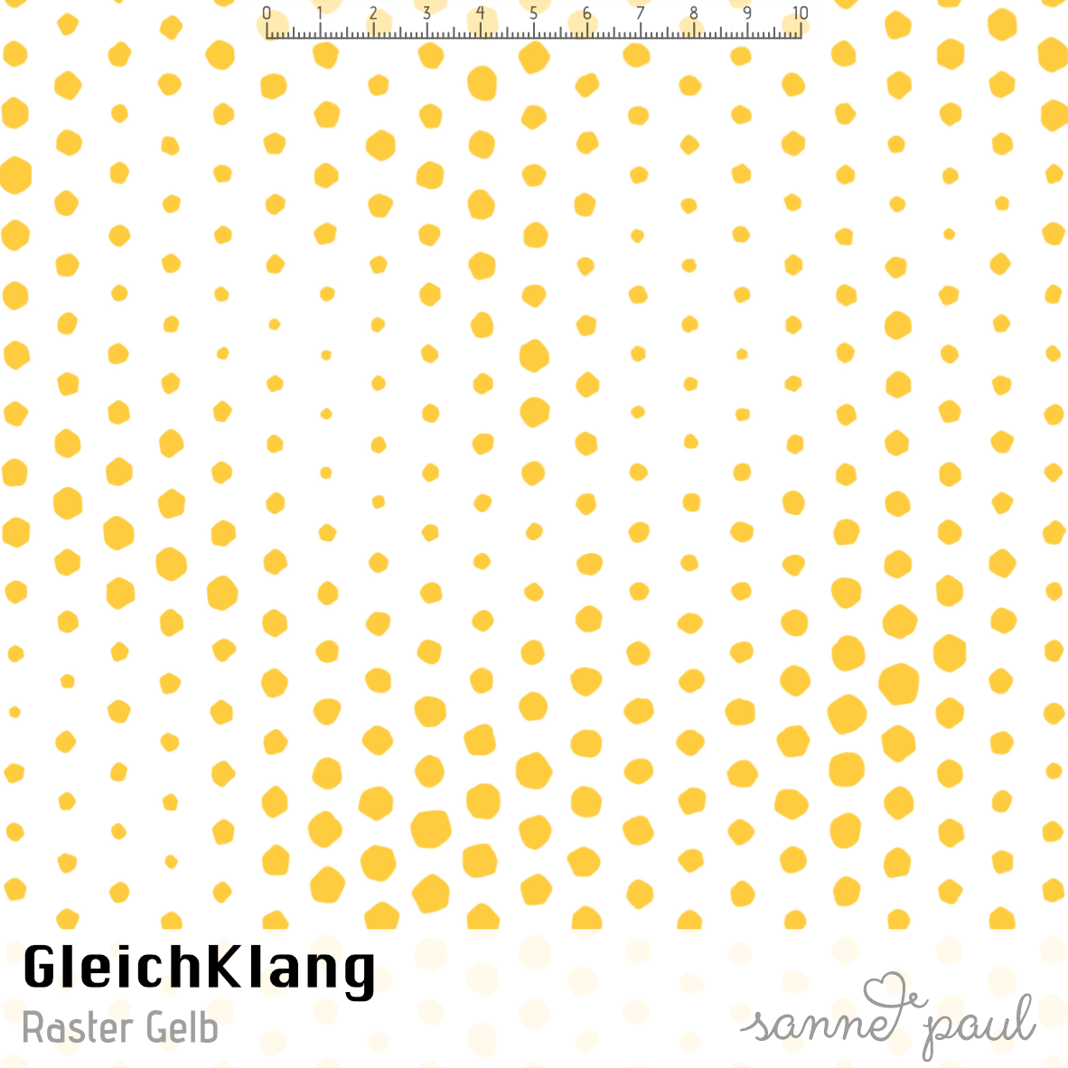 Bio Stoff  - Gleichklang Raster gelb