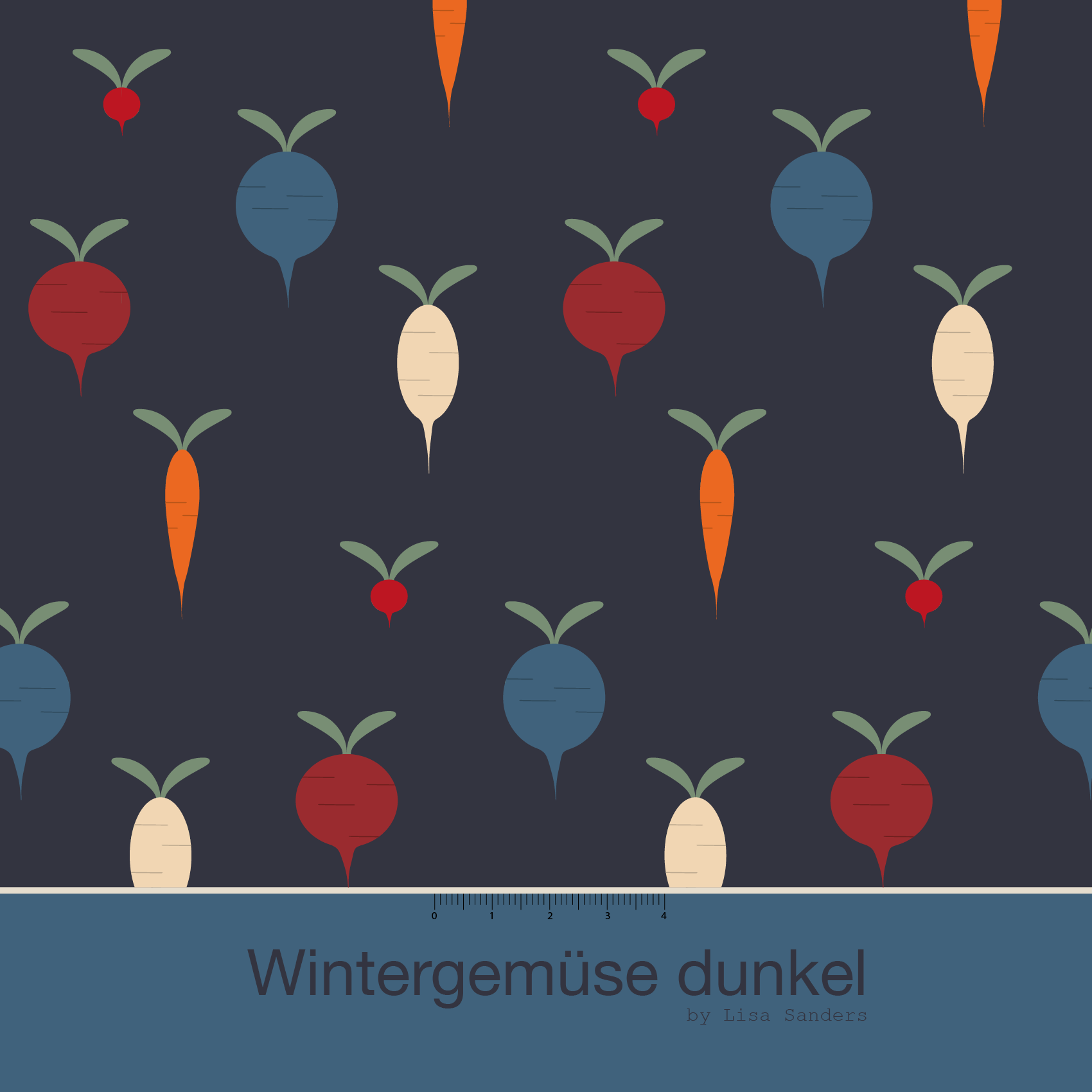Bio Webware Stoff - Wintergemüse dunkel - LisaSanders, blau, Obst & Gemüse, 100% Bio-Baumwolle Bio Webware Stoff - Wintergemüse dunkel - LisaSanders, blau, Obst & Gemüse, 100% Bio-Baumwolle