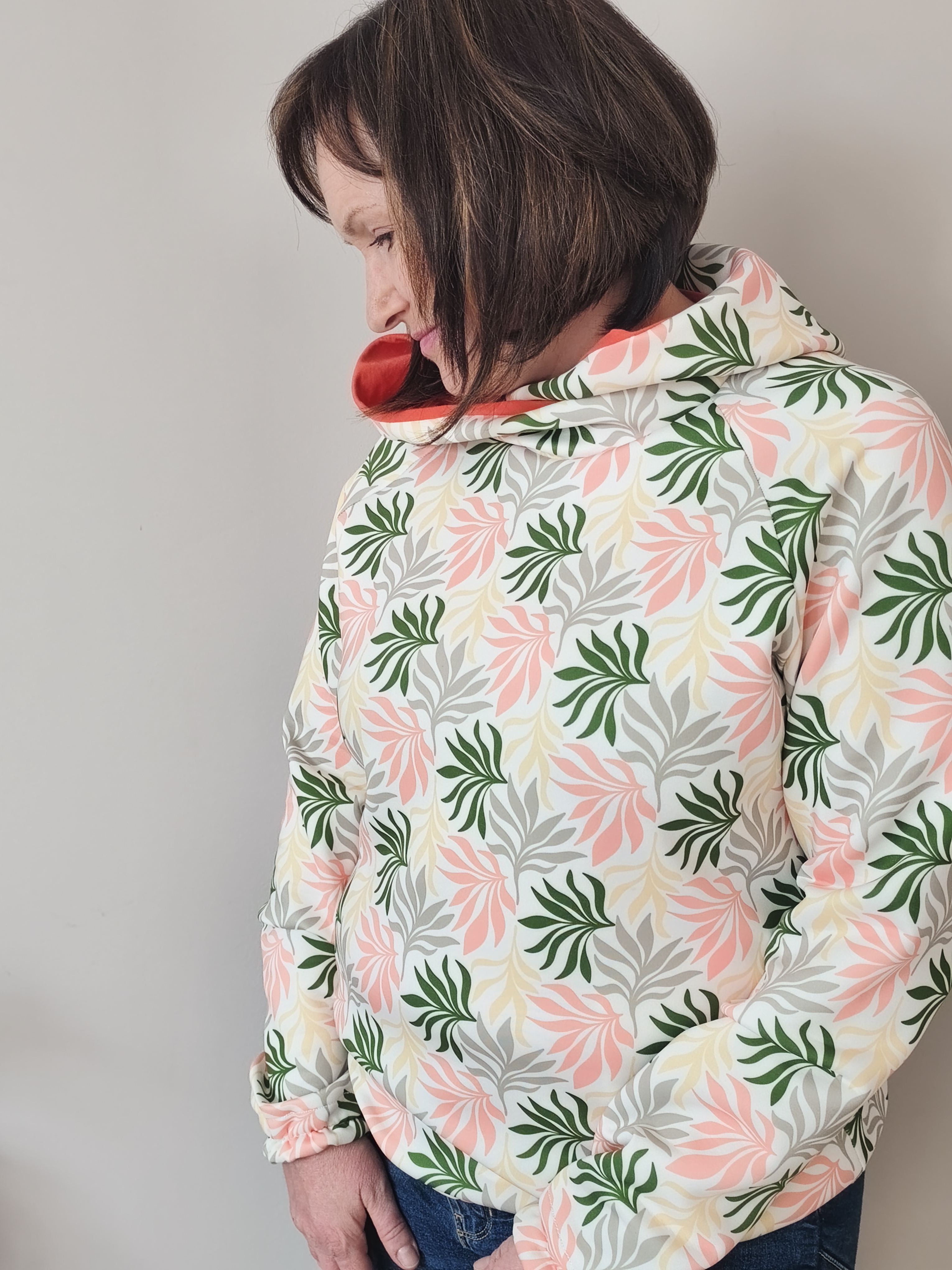 Bio Stoff  - Sanfte Tropenblätter bunt