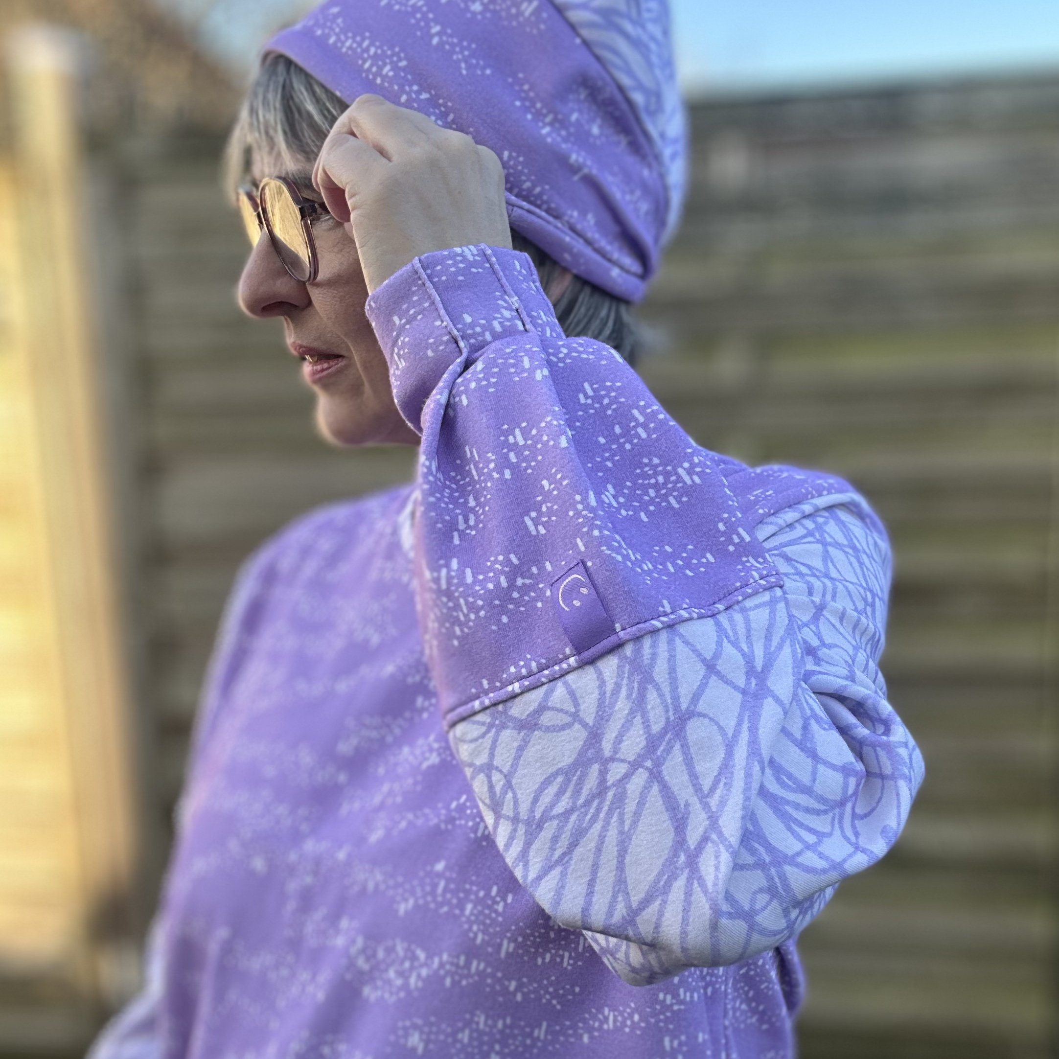 Bio Stoff - Schneegestöber creme, frostyflieder