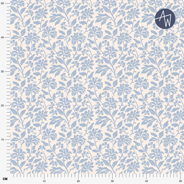 Organic fabric - Strandblume light blue