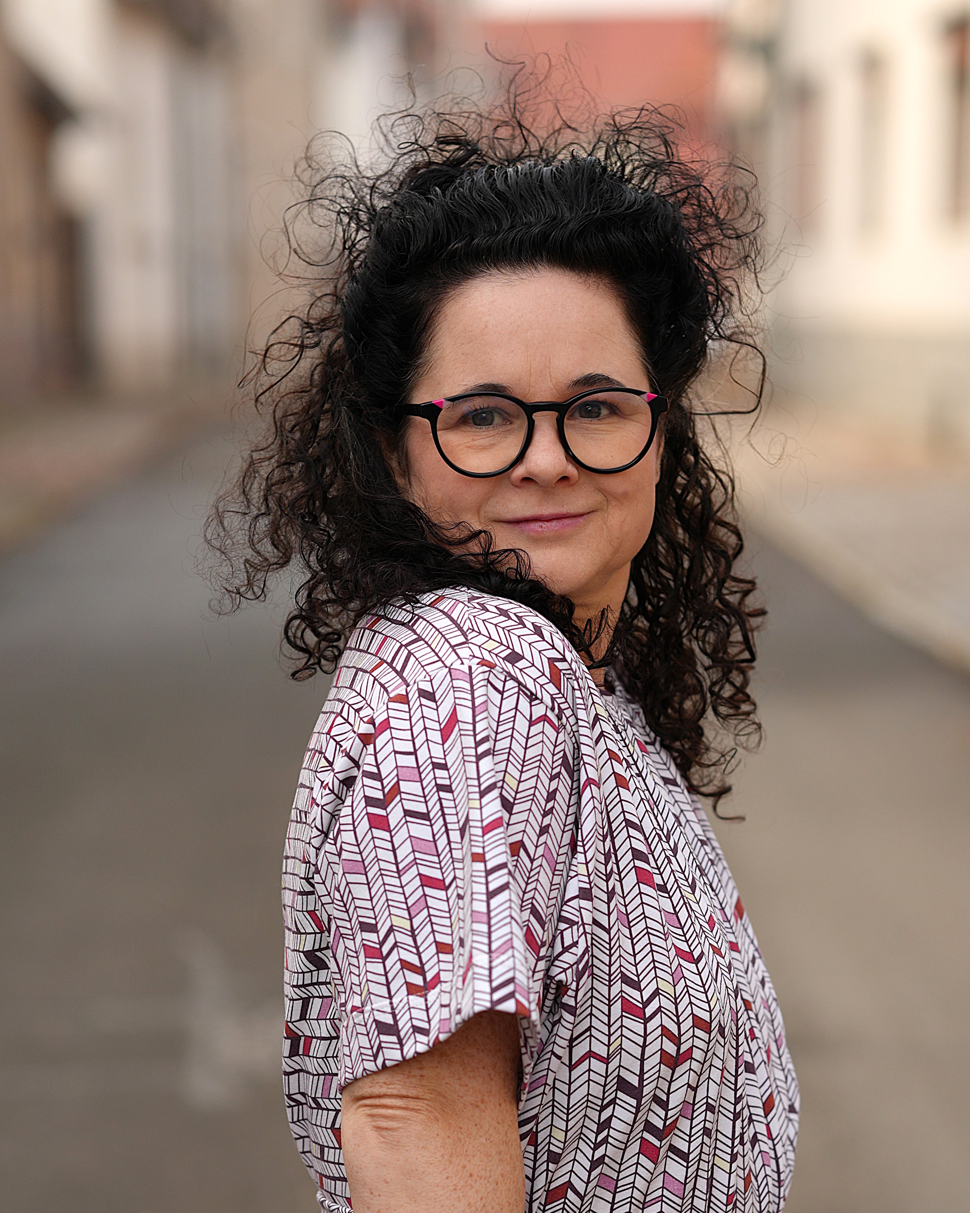 Organic fabric  - Colourful Herringbone creme