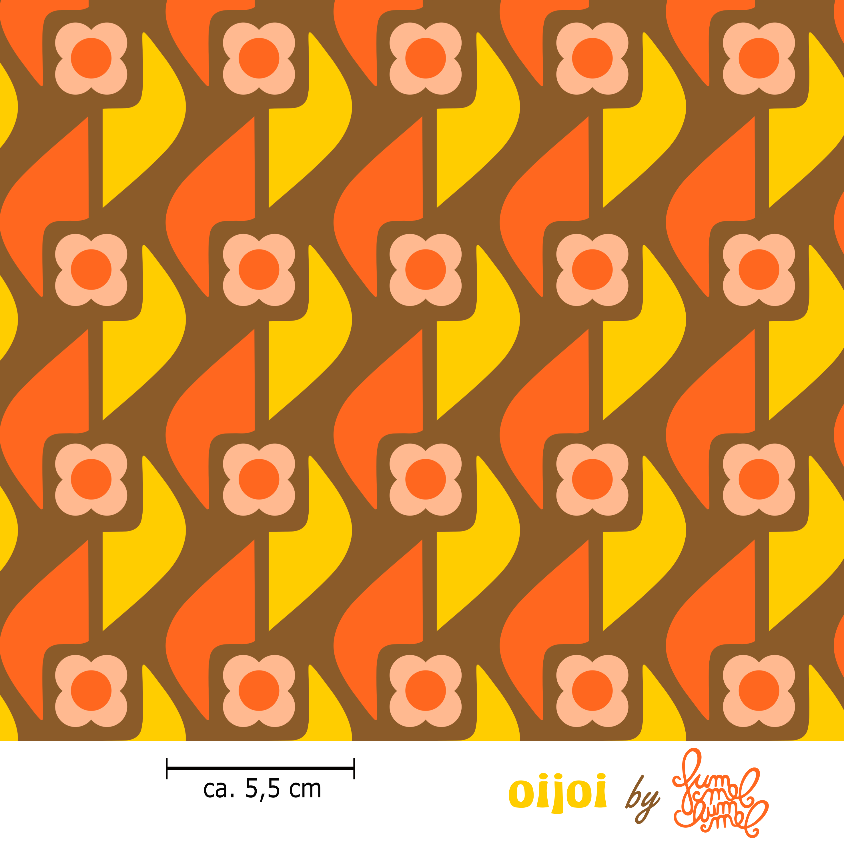 Organic Fabric - Oijoi Sunshine by Fummelhummel in orange