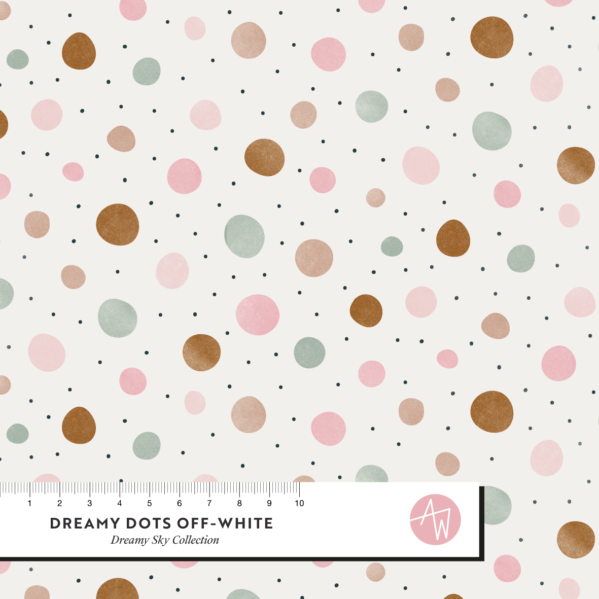 Bio Stoff  - Dreamy Dots Dusty Offwhite - AlexandraWeise, creme, Punkte
