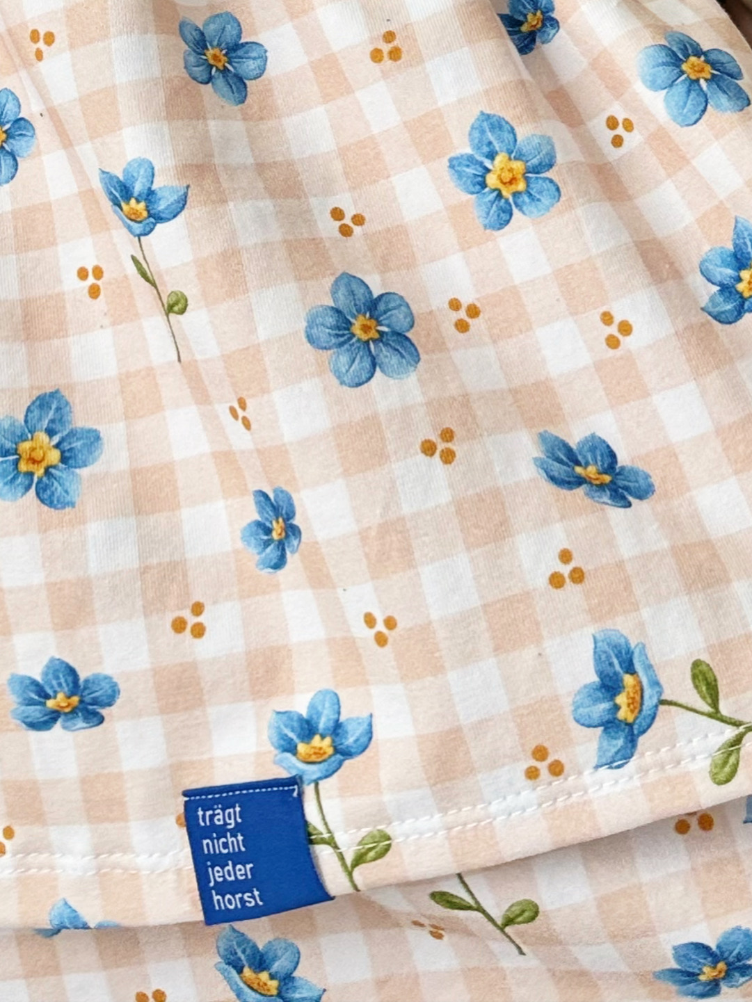 Bio Stoff - Vergissmeinnicht Vichy Karos blau