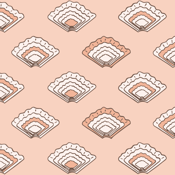 Bio Stoff  - Nordic Breeze Muscheln apricot