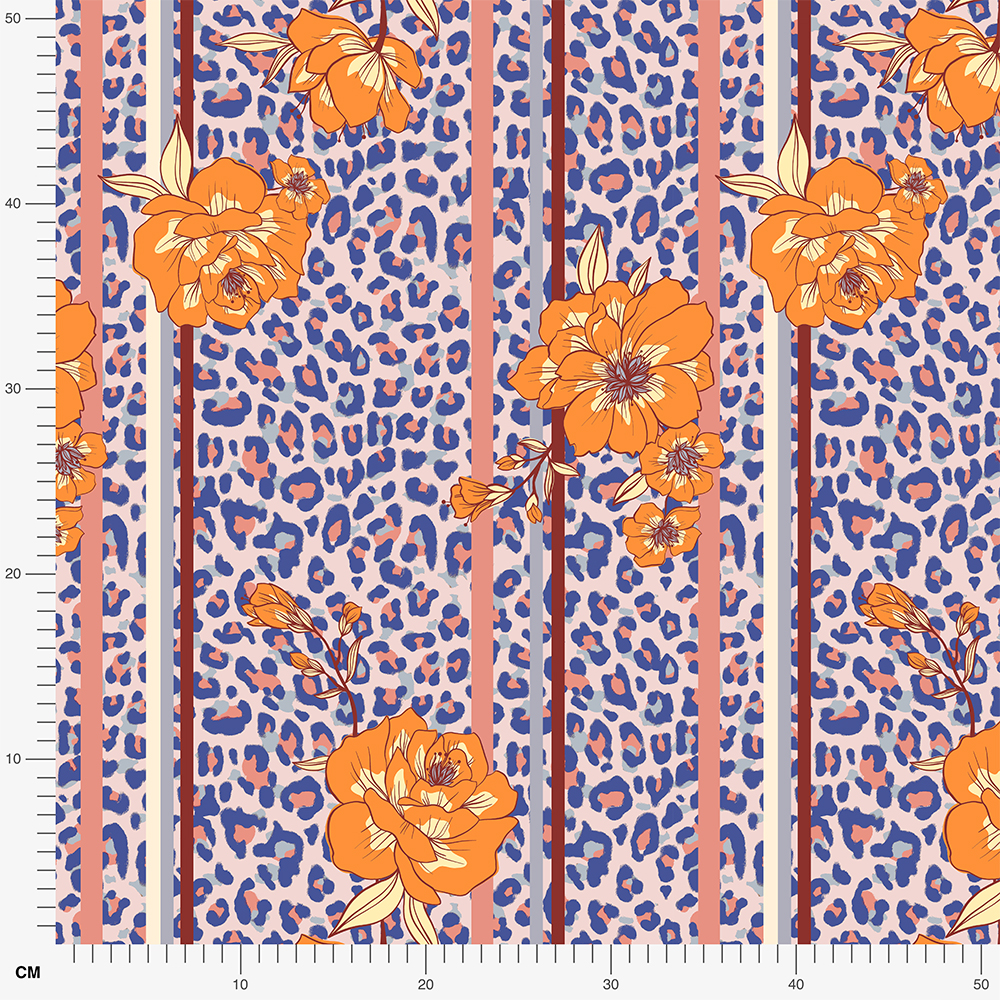 Bio Stoff  -  LeoFlower blau