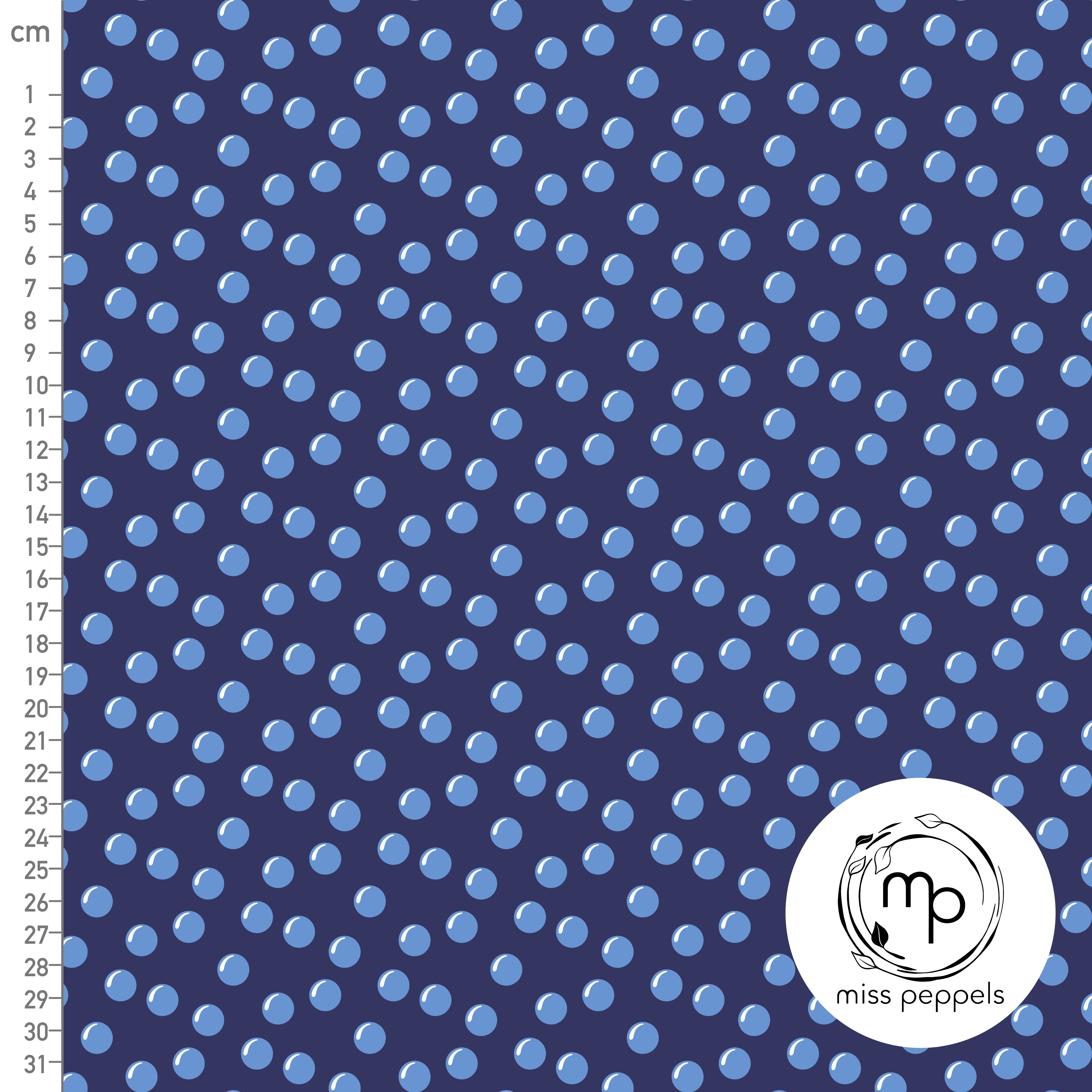 Bio Summersweat Stoff  - Perlen Blau - misspeppels, blau, Maritim, Breite 150 cm