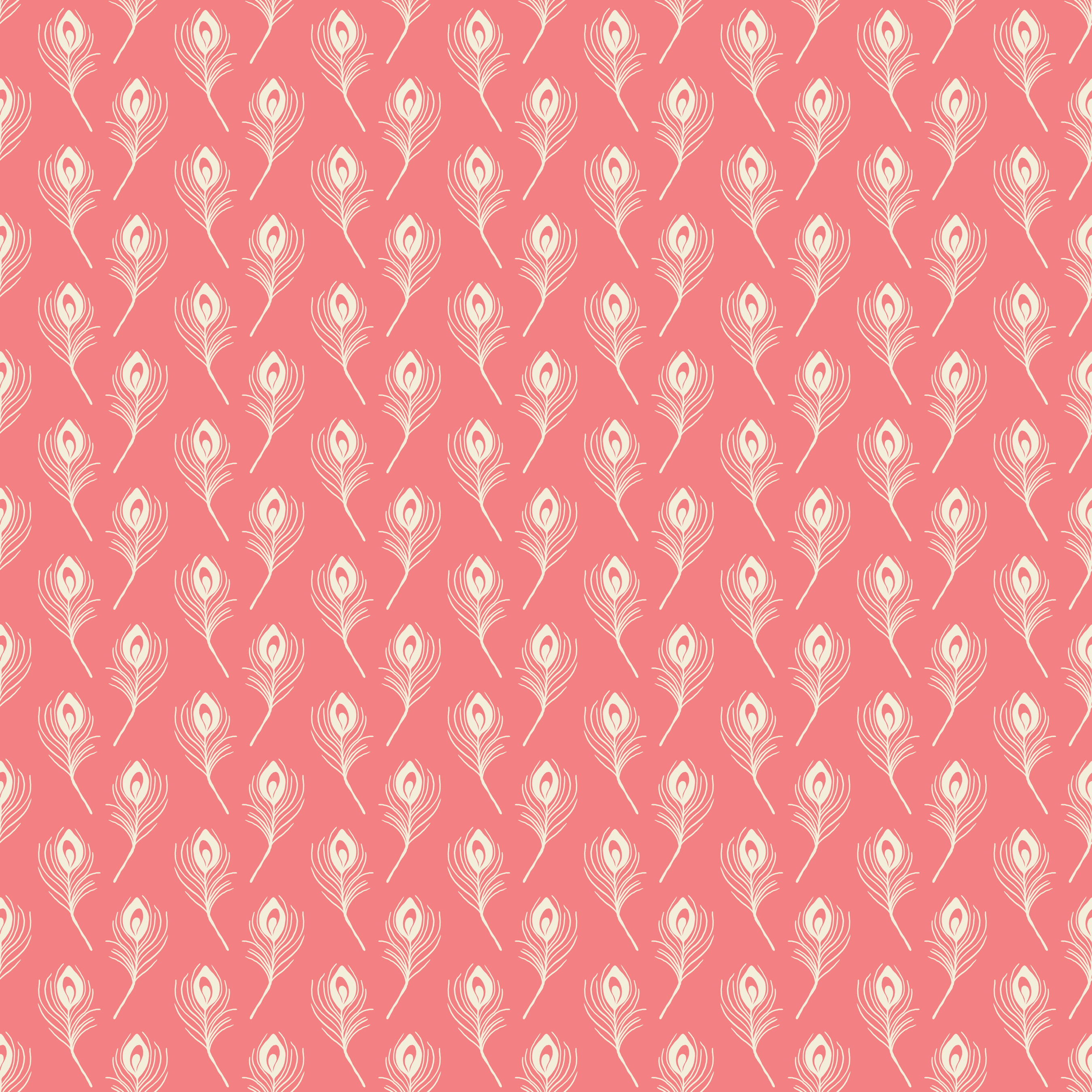 Bio Stoff - Pfauenfedern Korallenrosa von misspeppels in rosa