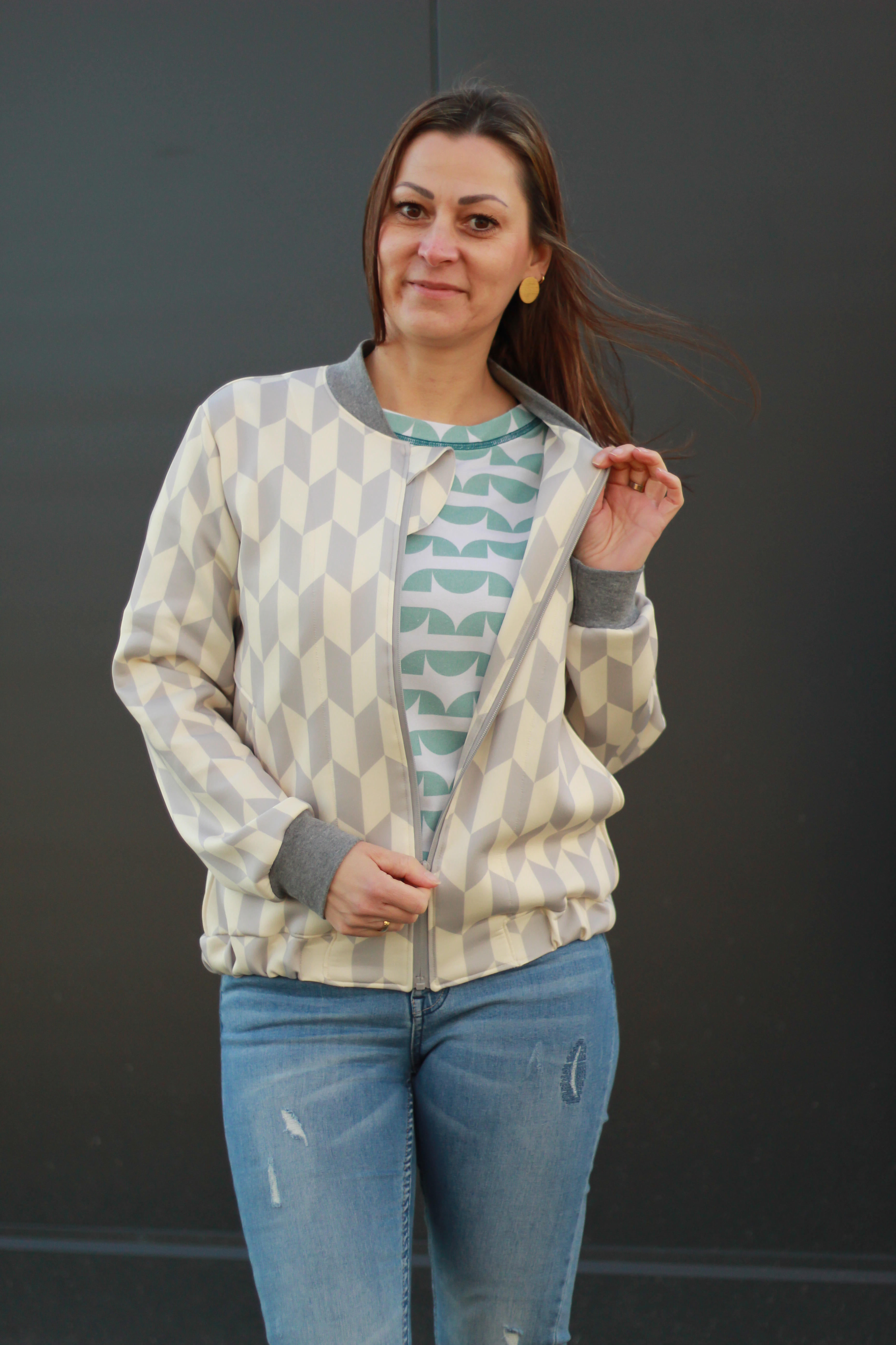 Bio Stoff - Geometric Evergreen Circular Segments bunt