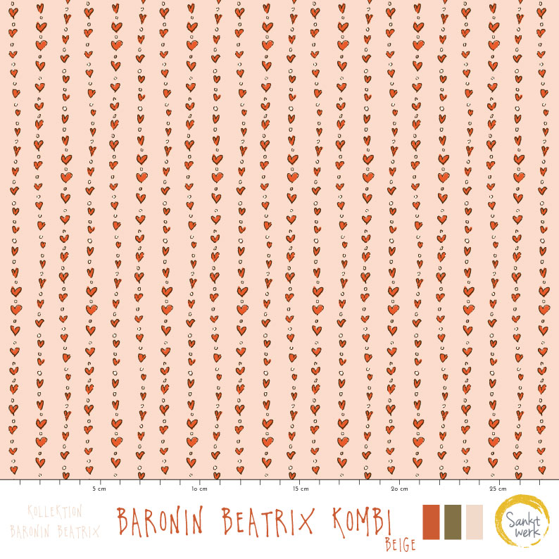 Bio Stoff - Baronin Beatrix Kombi Beige von Sanktwerk in rot