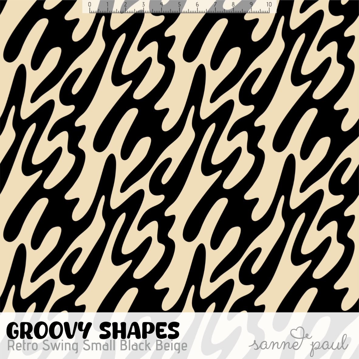 Bio Stoff - Groovy Shapes Retro Swing Small black, beige 