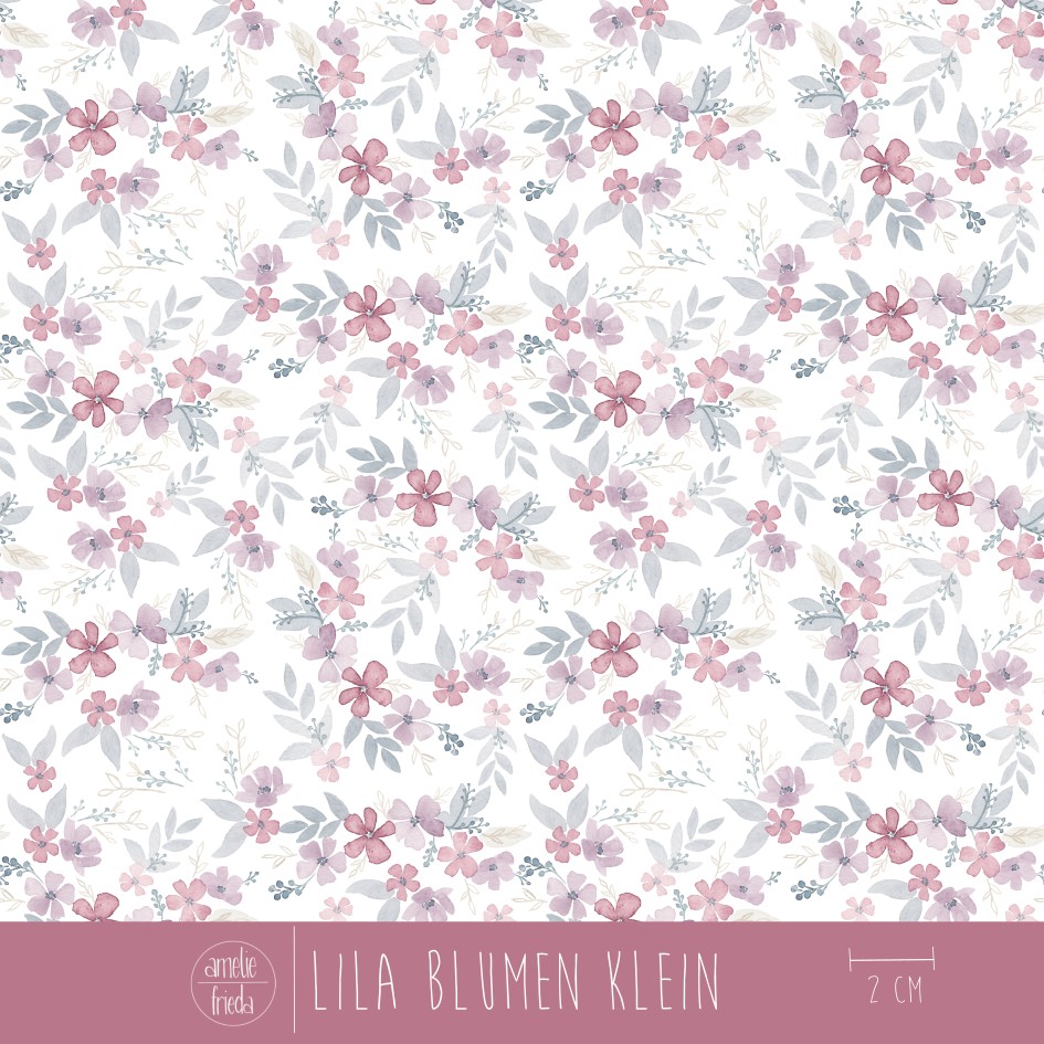 Bio Fabric  - Flowers puple, small 