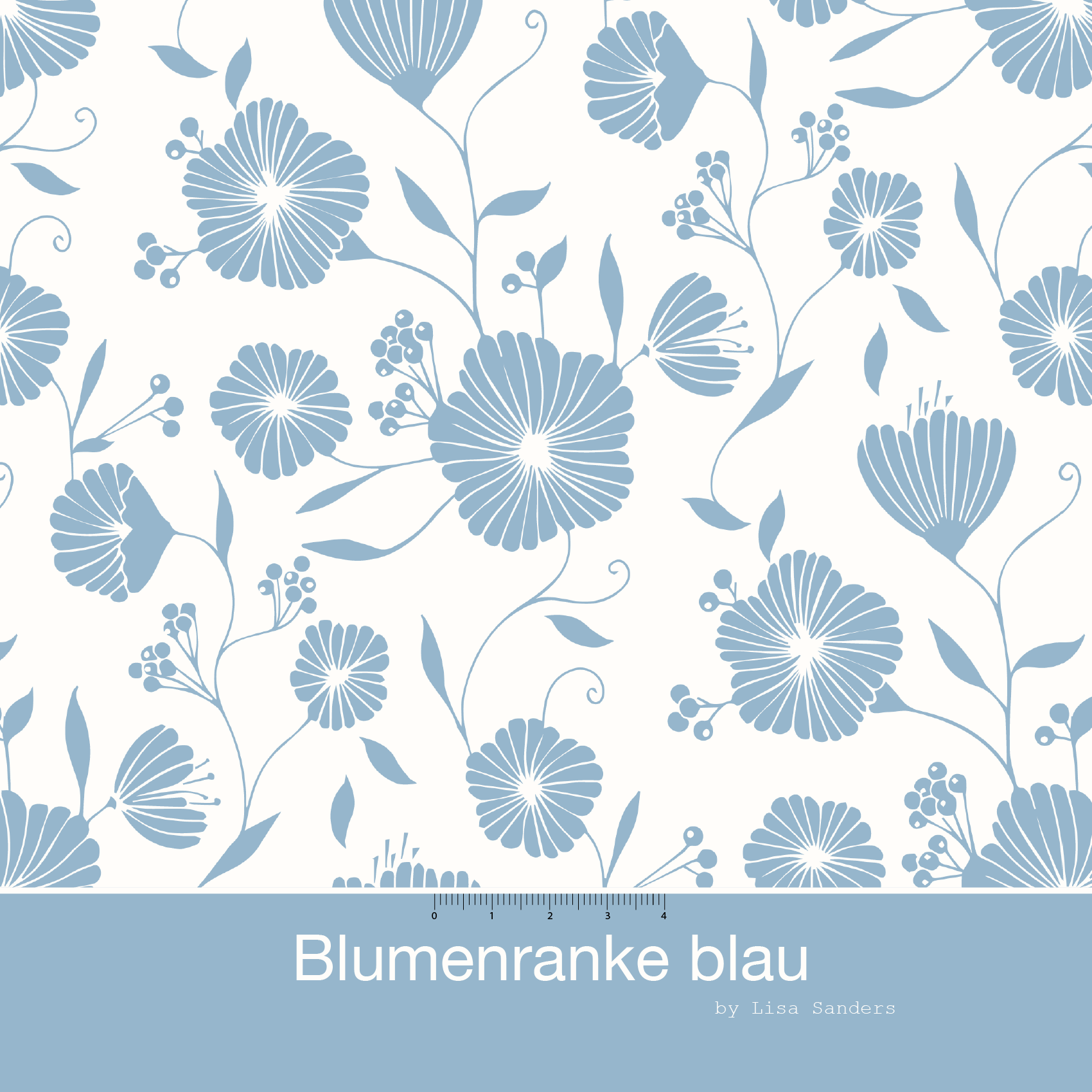 Blumenranke, blau, Webware
