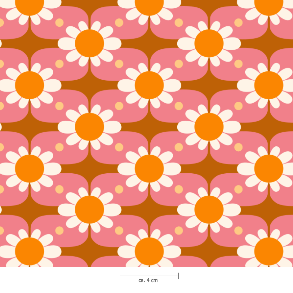 Bio Stoff  -  Fröhling  - Fummelhummel, Floral & Blumen, rosa