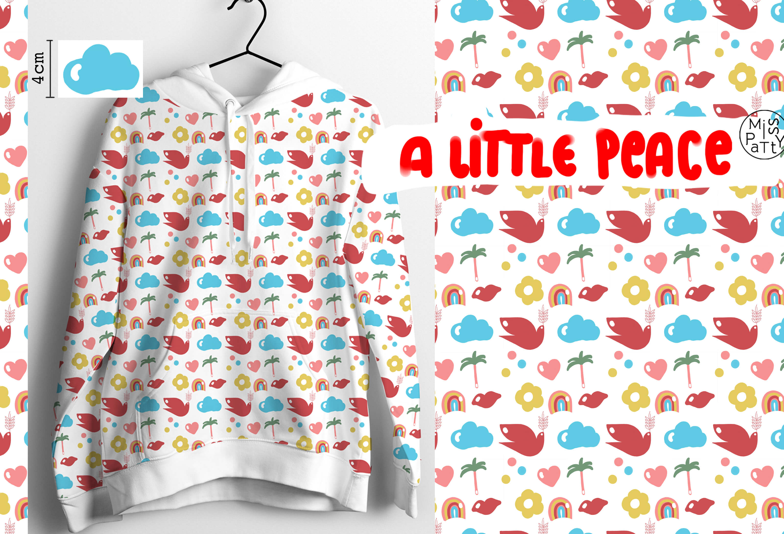 Scuba Stoff - a little peace - MissPatty, weiß, bunt, Tiere, Breite 150 cm Scuba Stoff - a little peace - MissPatty, weiß, bunt, Tiere, Breite 150 cm