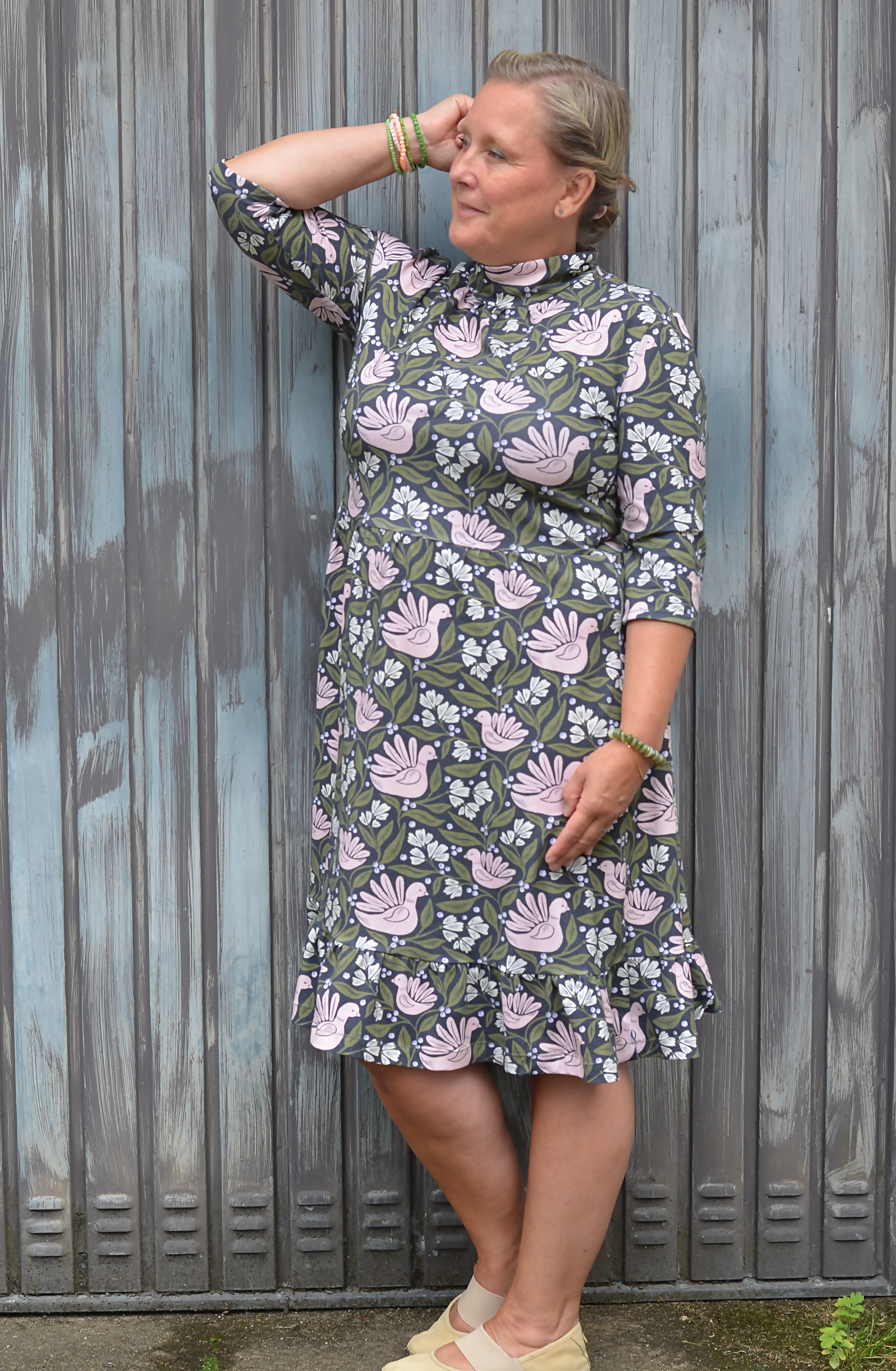 Organic fabric  - Birds of Paradise night