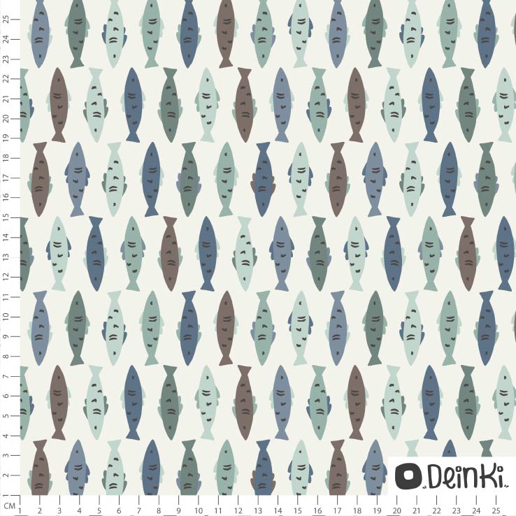 Bio Stoff - Fische in der Arktis creme