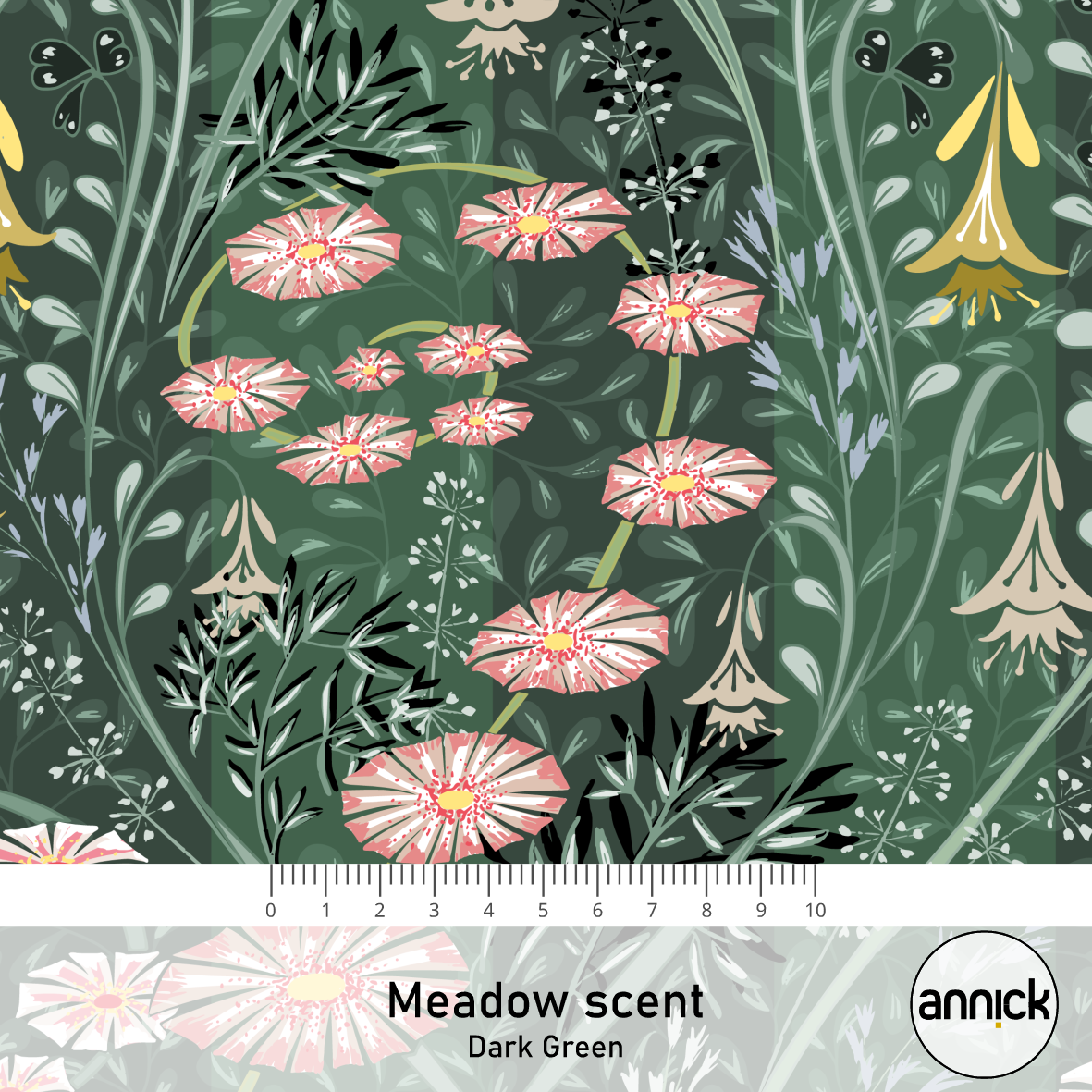 Bio Stoff - Meadow Scent Dark Green von Annick in grün
