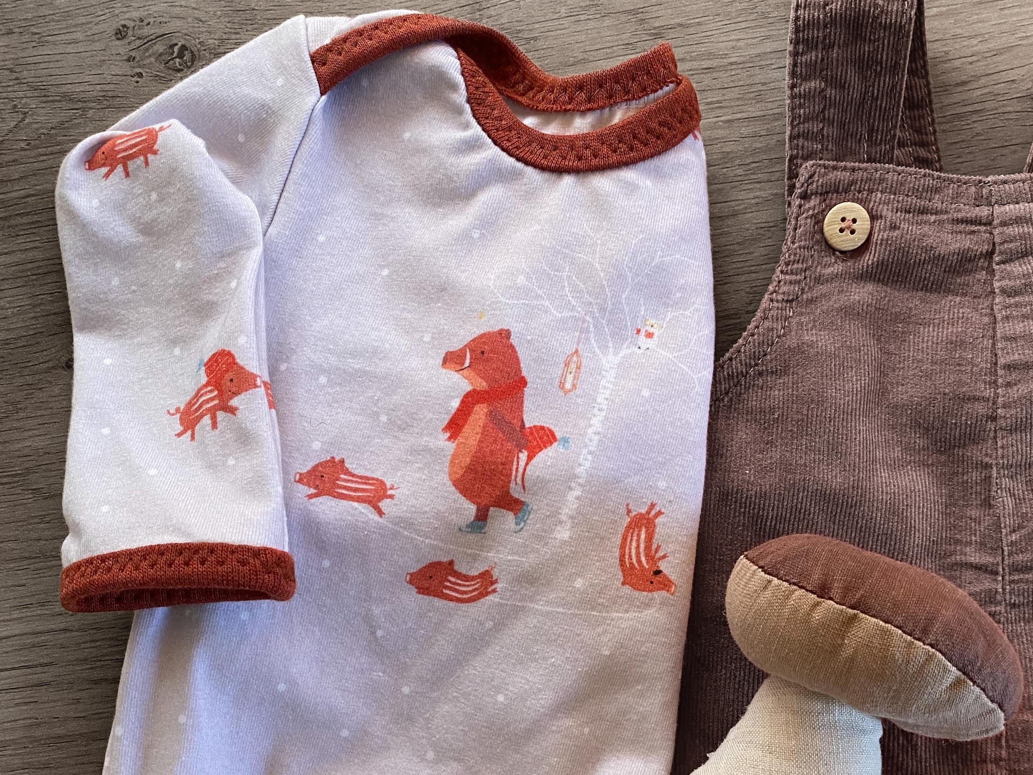 Bio Webware Stoff  -  Wildschweinwinter Grau  - LisaSanders, Natur, Tiere, grau, 100% Bio-Baumwolle