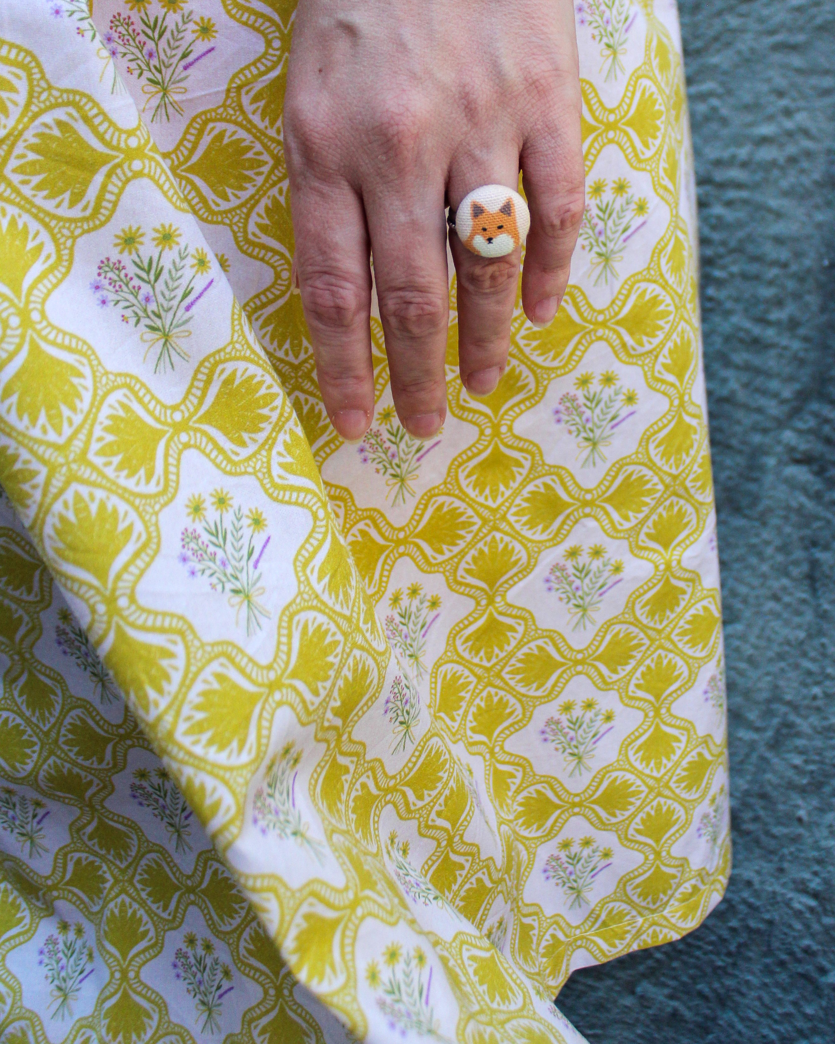 Organic fabric - Golden Thread yellow
