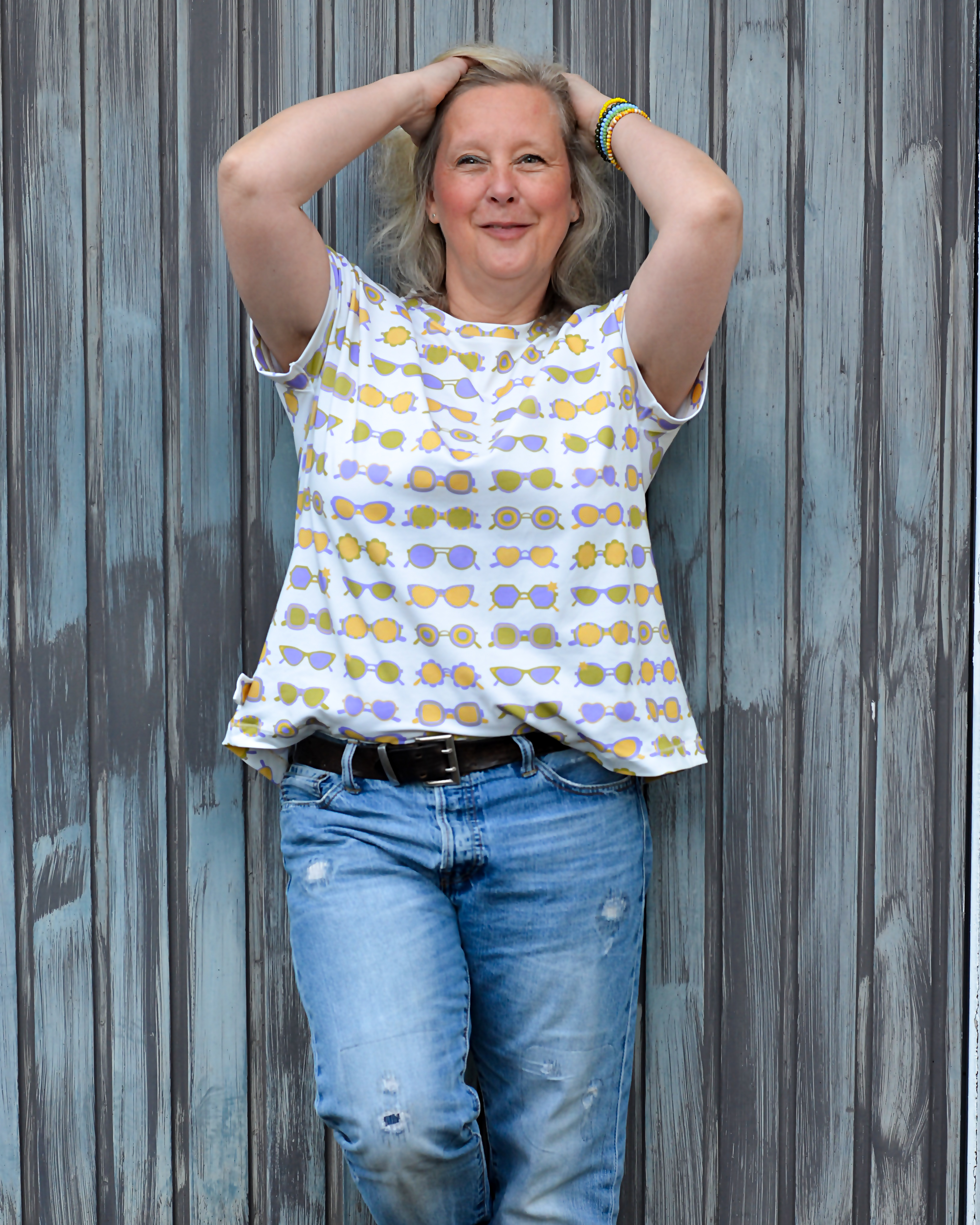 Organic fabric - Retro Sommerbrillen light yellow