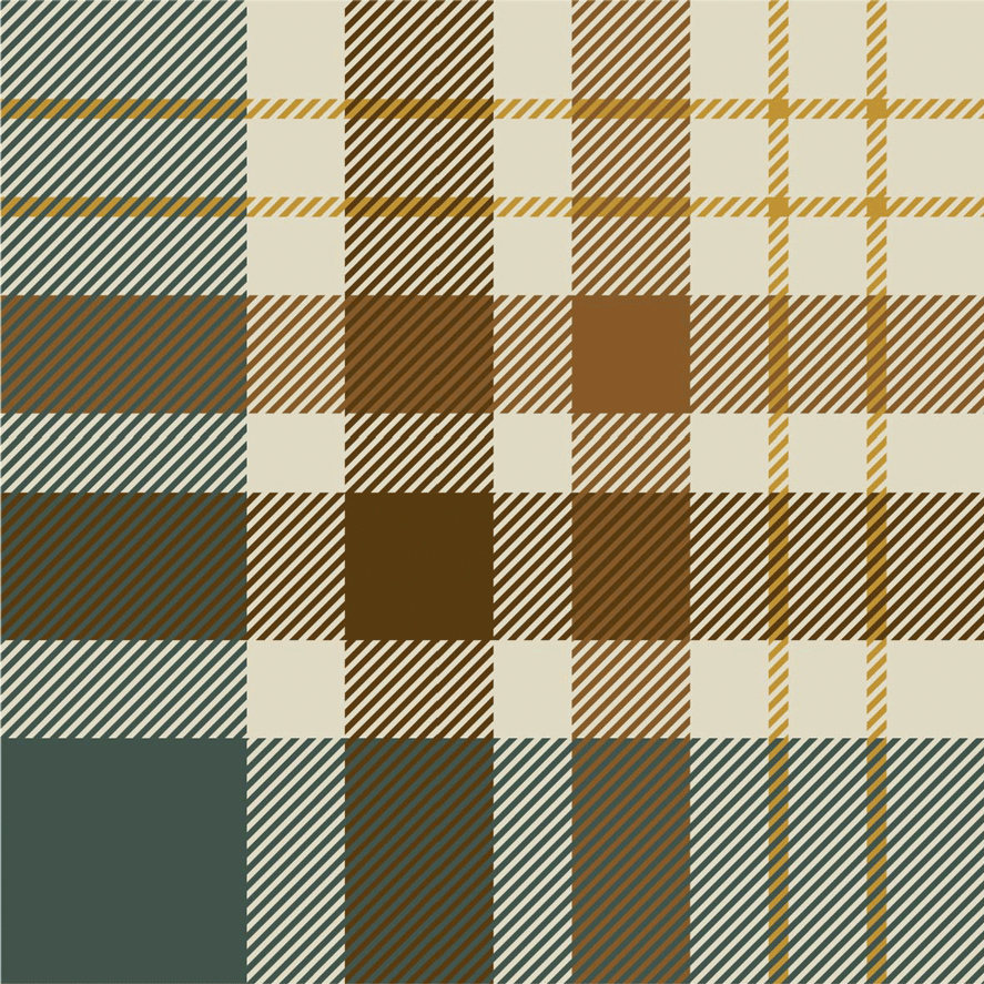 Bio Stoff - Tartan Creme Petrol von Deinki in creme