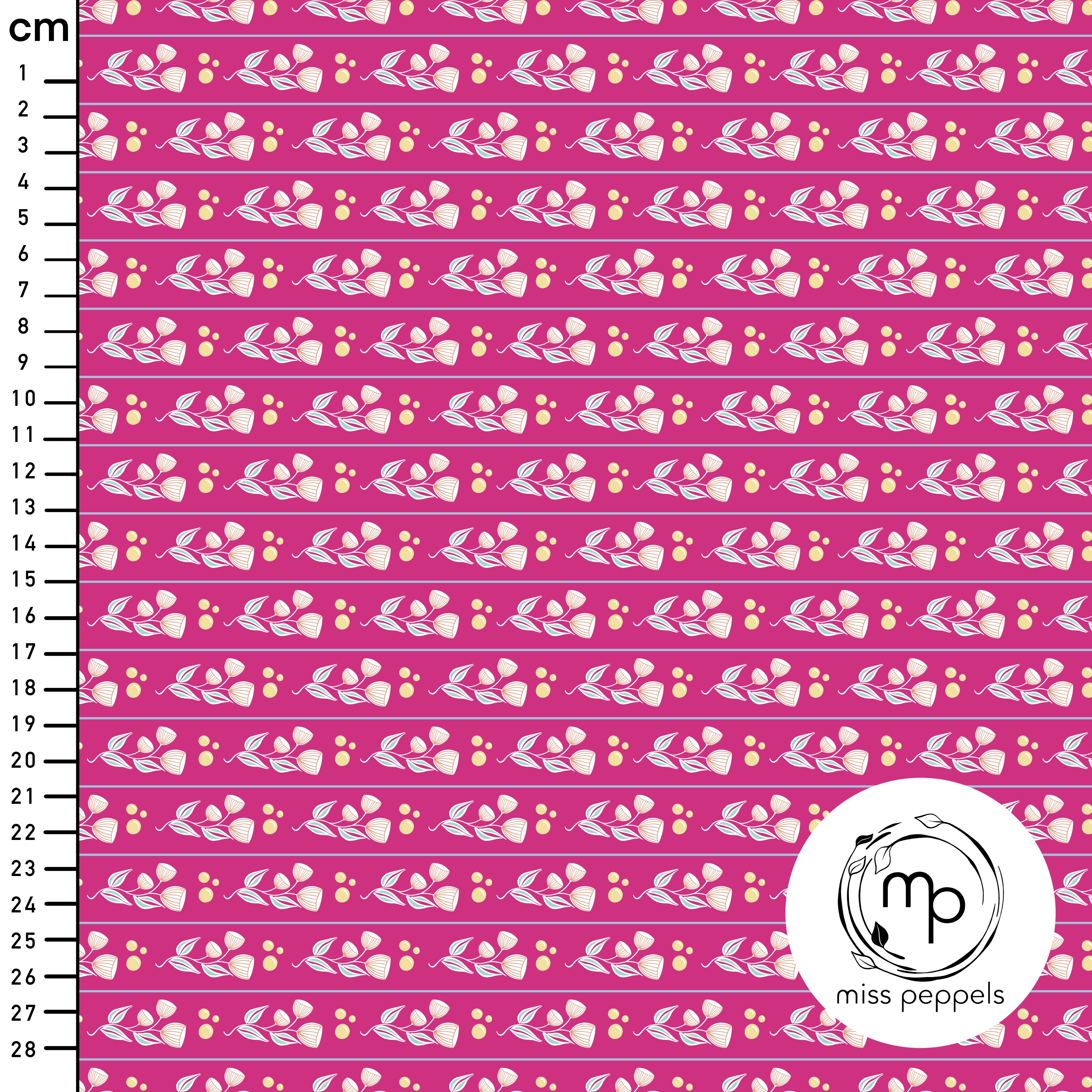 Organic Fabric - Stripe Flower Pink by misspeppels in pink