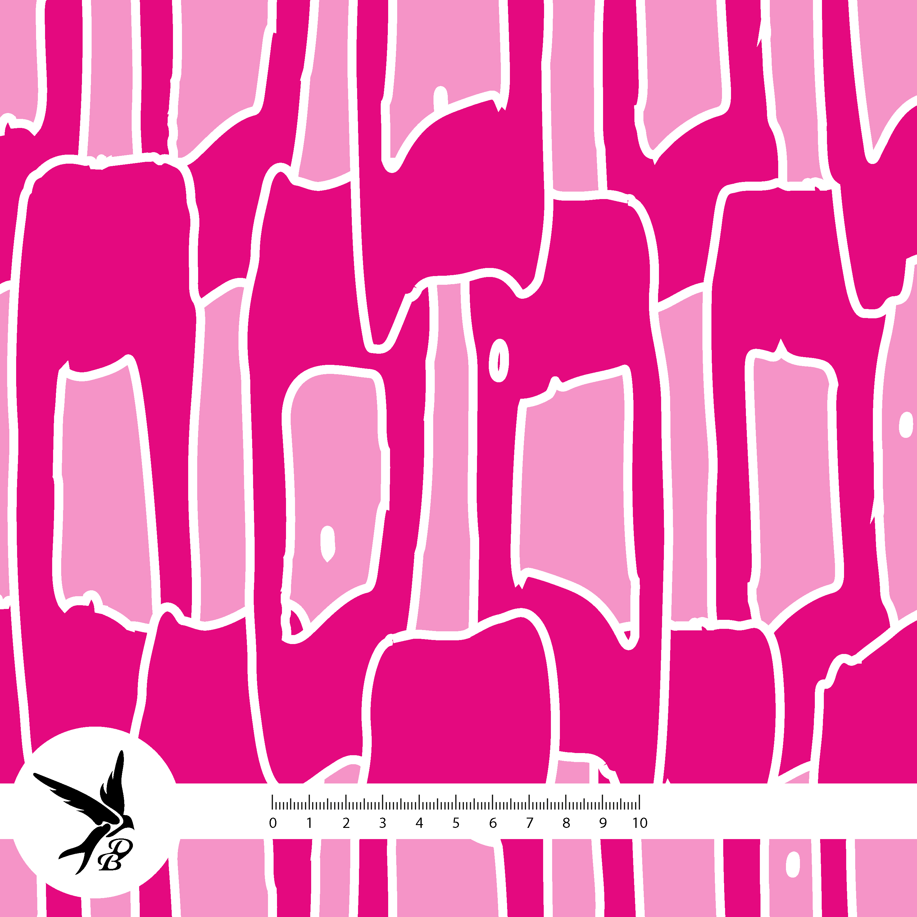 Organic Fabric - Bloom And Shape Abstract Check Pink by Daniela Bonn in pink