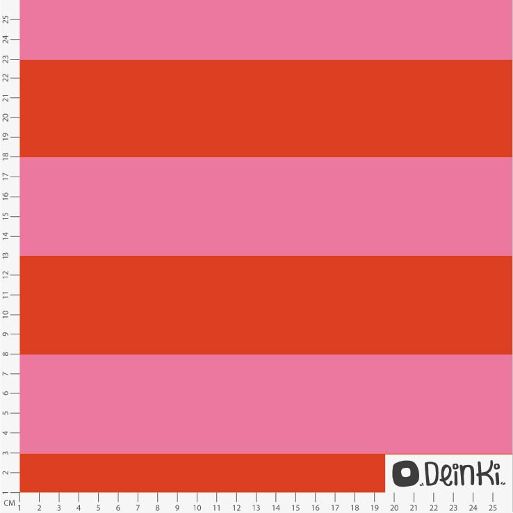 Bio Stoff - Breite Streifen Pink Rot von Deinki in pink rot
