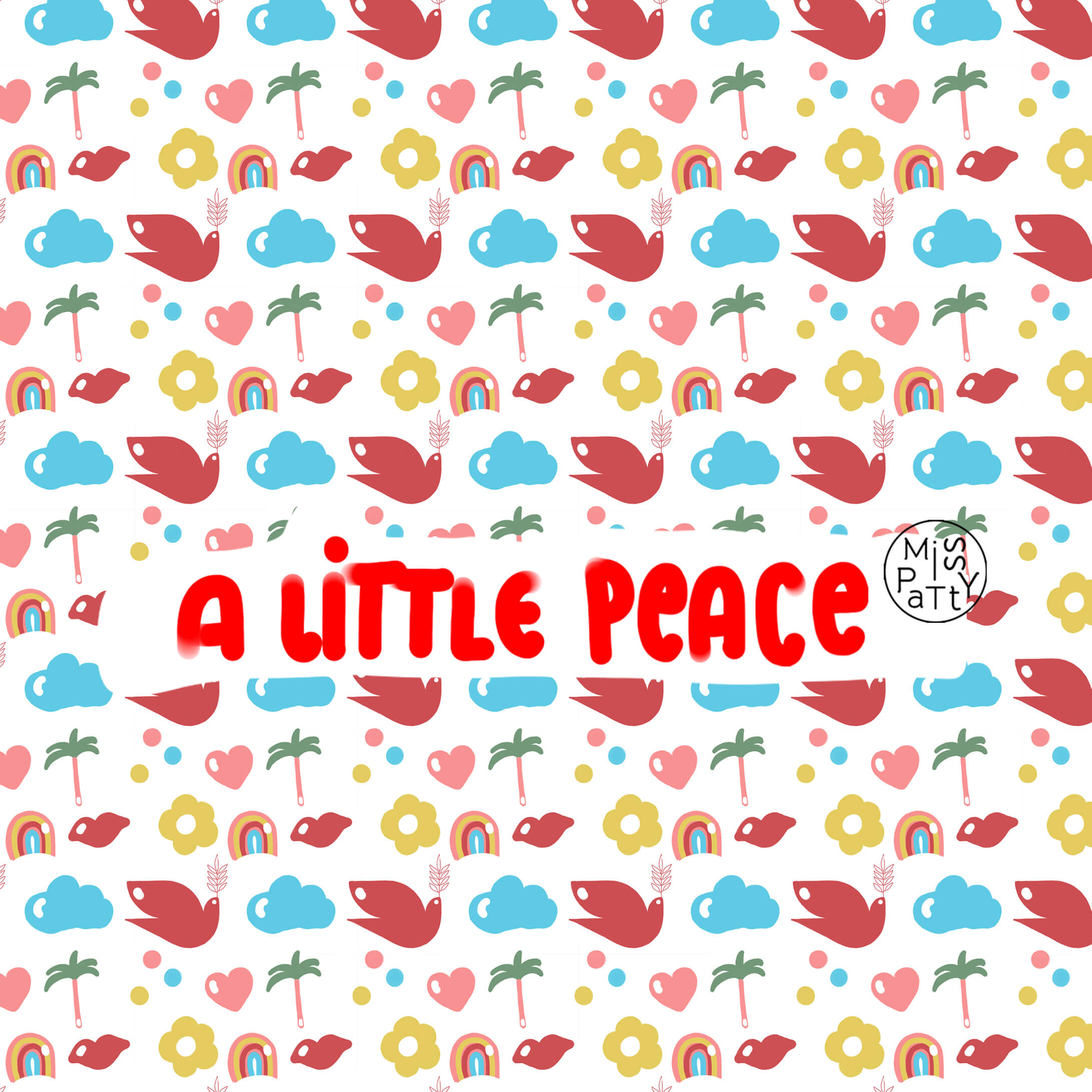 Scuba Stoff  -  a little peace  - MissPatty, weiß, bunt, Tiere, Breite 150 cm