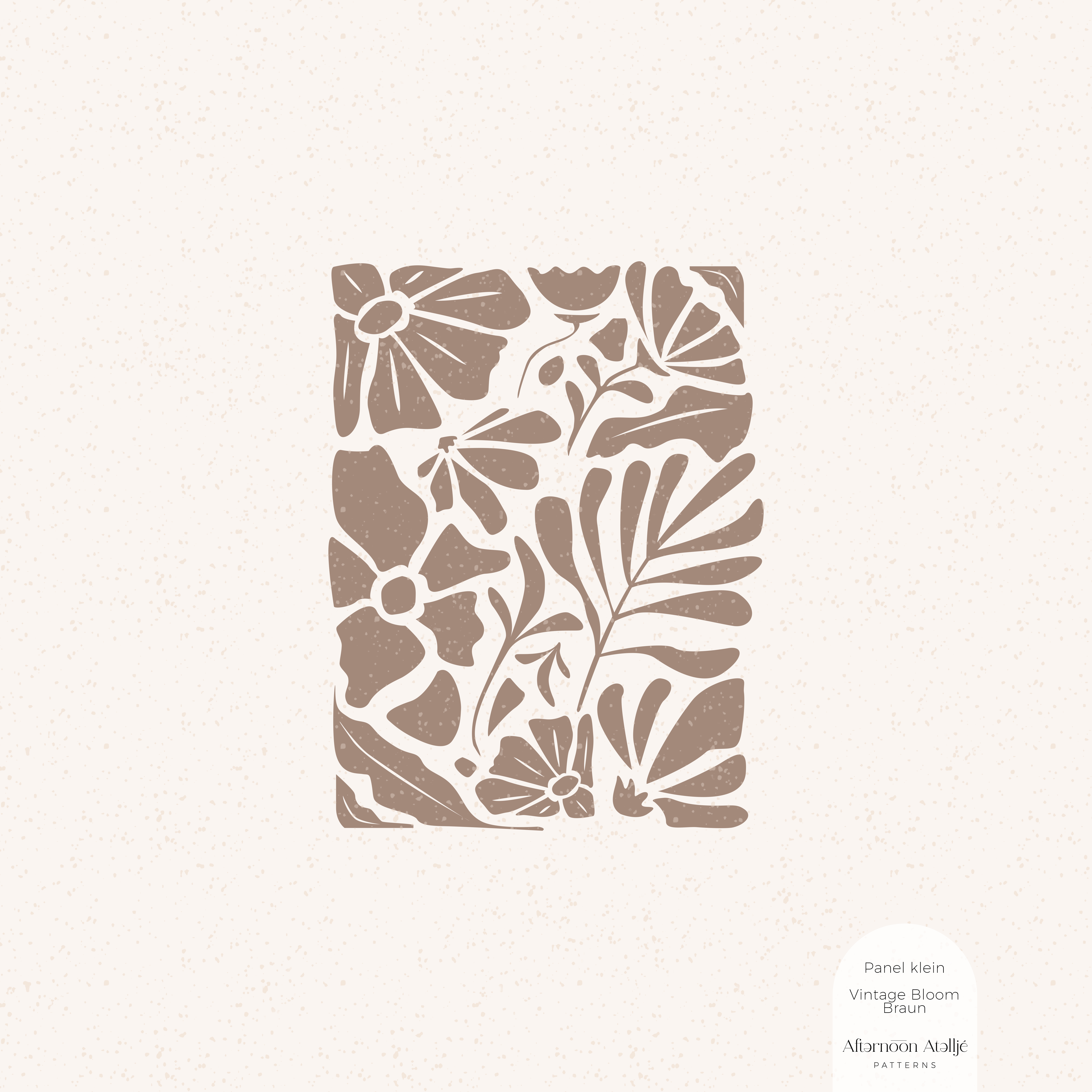 Organic Fabric - Vintage Bloom Brown Panel Small by Afternoon Atellje in brown