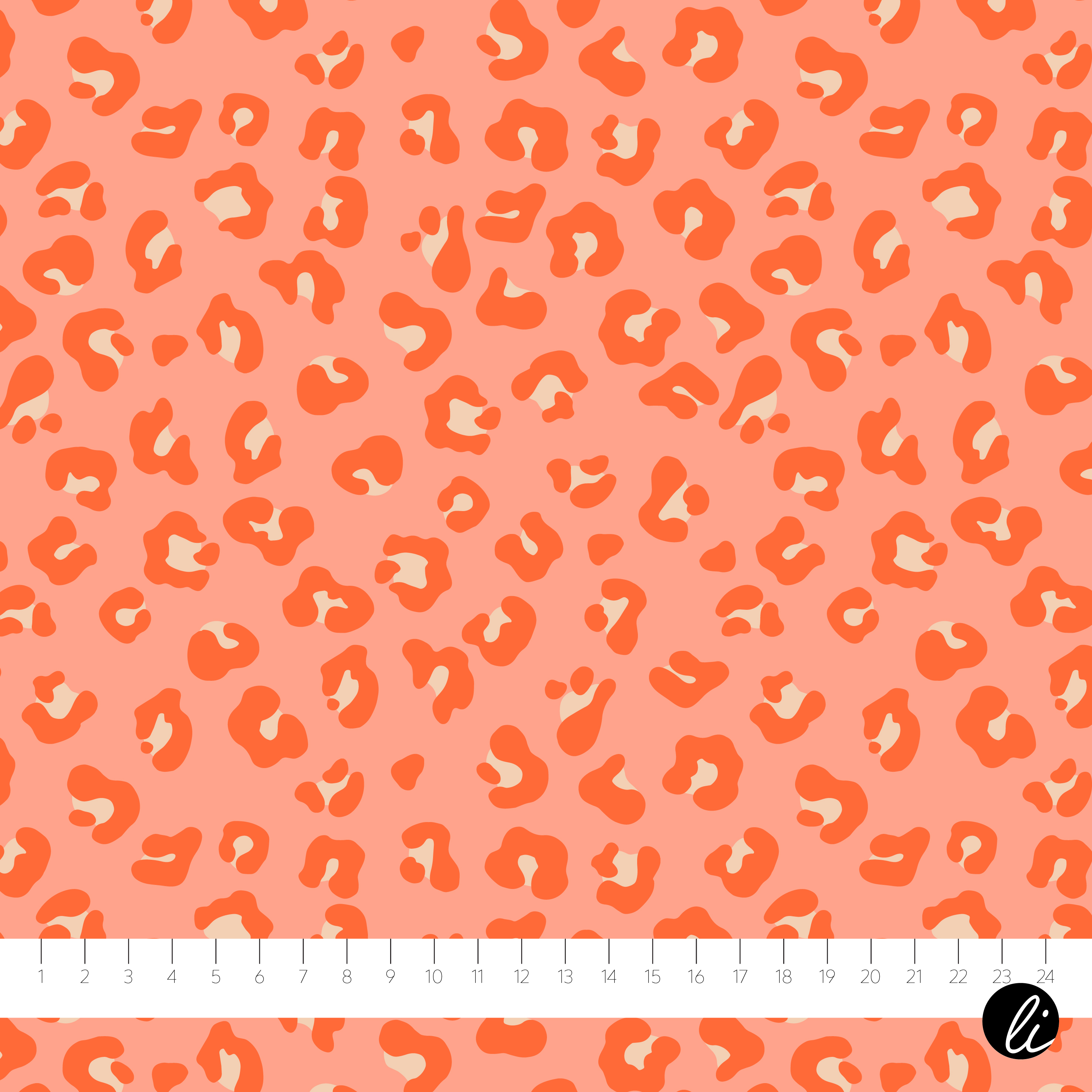 Bio Webware Stoff  - Soft and WIld Leo Coral - AndreaLiesert, orange, Tierfellmuster 100% Bio-Baumwolle