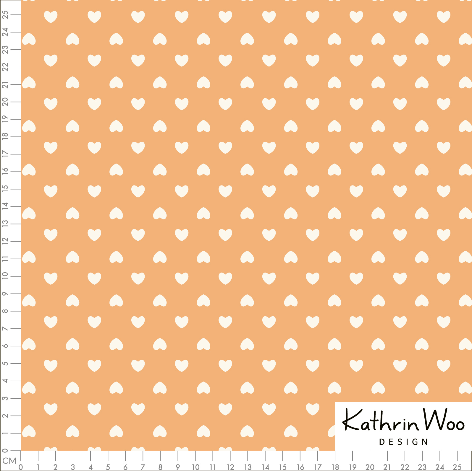 Bio-Stoff - Herzen beige, gelb